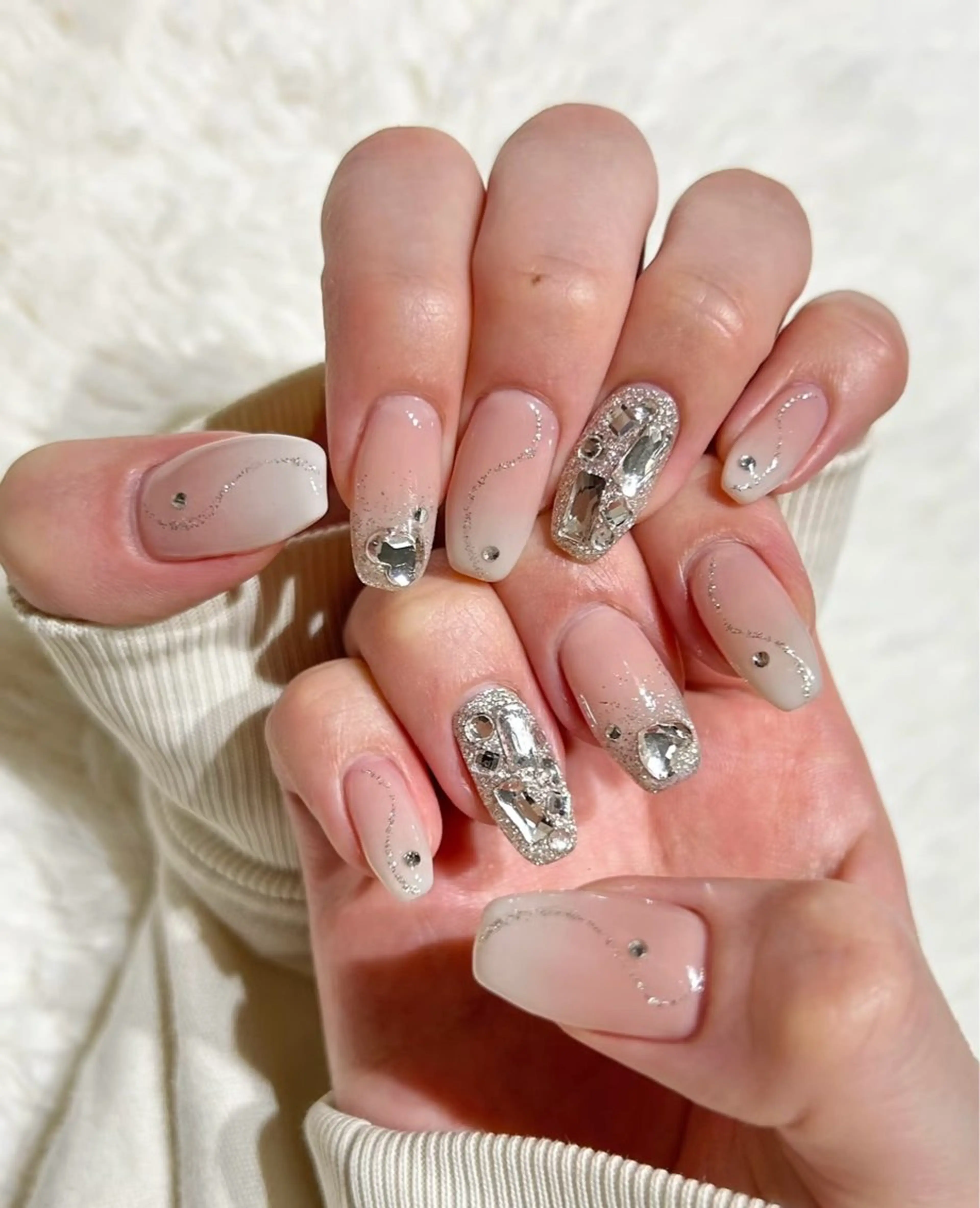 ネイル アートネイル オーロラネイル チークネイル 長さ出し フットネイル ハンドネイル Blossom nail【ブラソンネイル】所属・Blossom nail_Yuniのネイルデザイン