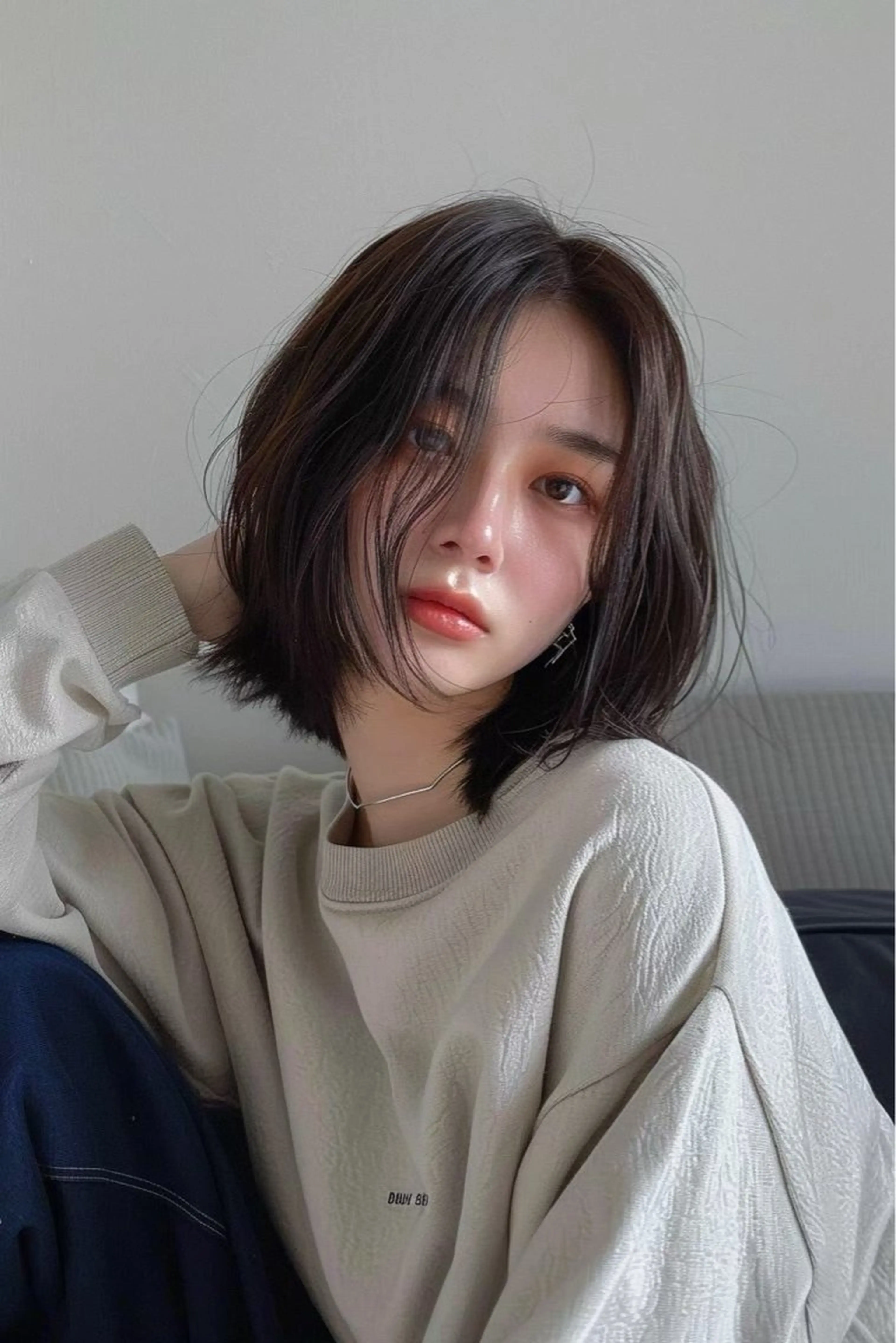 ミディアム カット ヘアカラー トリートメント 艶感カラー ハイトーン/YUTOのヘアスタイル