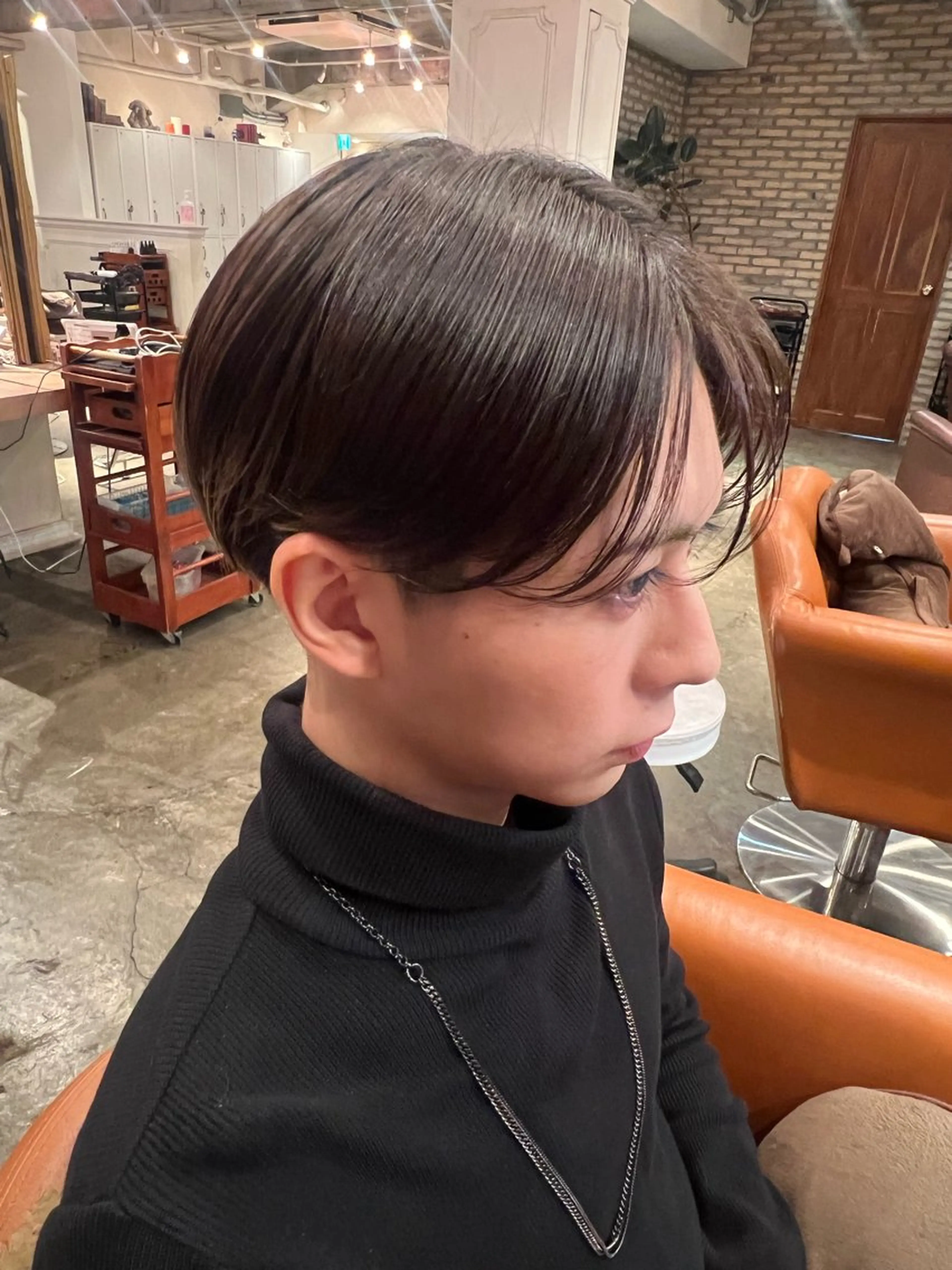 ショート メンズ マッシュ シースルーバング ショートヘア 銀座/ダブルカラー/ レイヤーカット/高梨のヘアスタイル