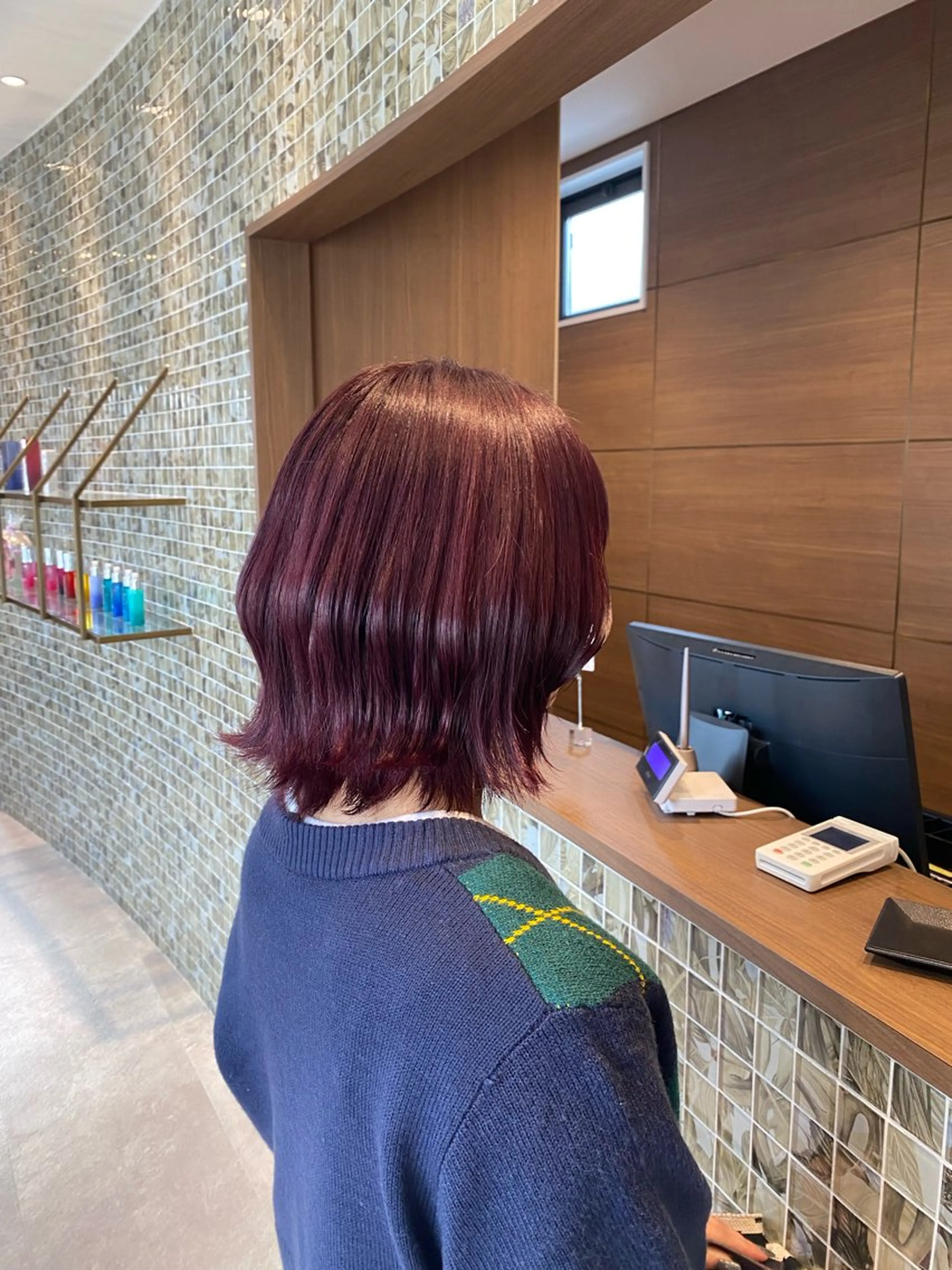 ミディアム ヘアカラー 森 千風優のヘアスタイル