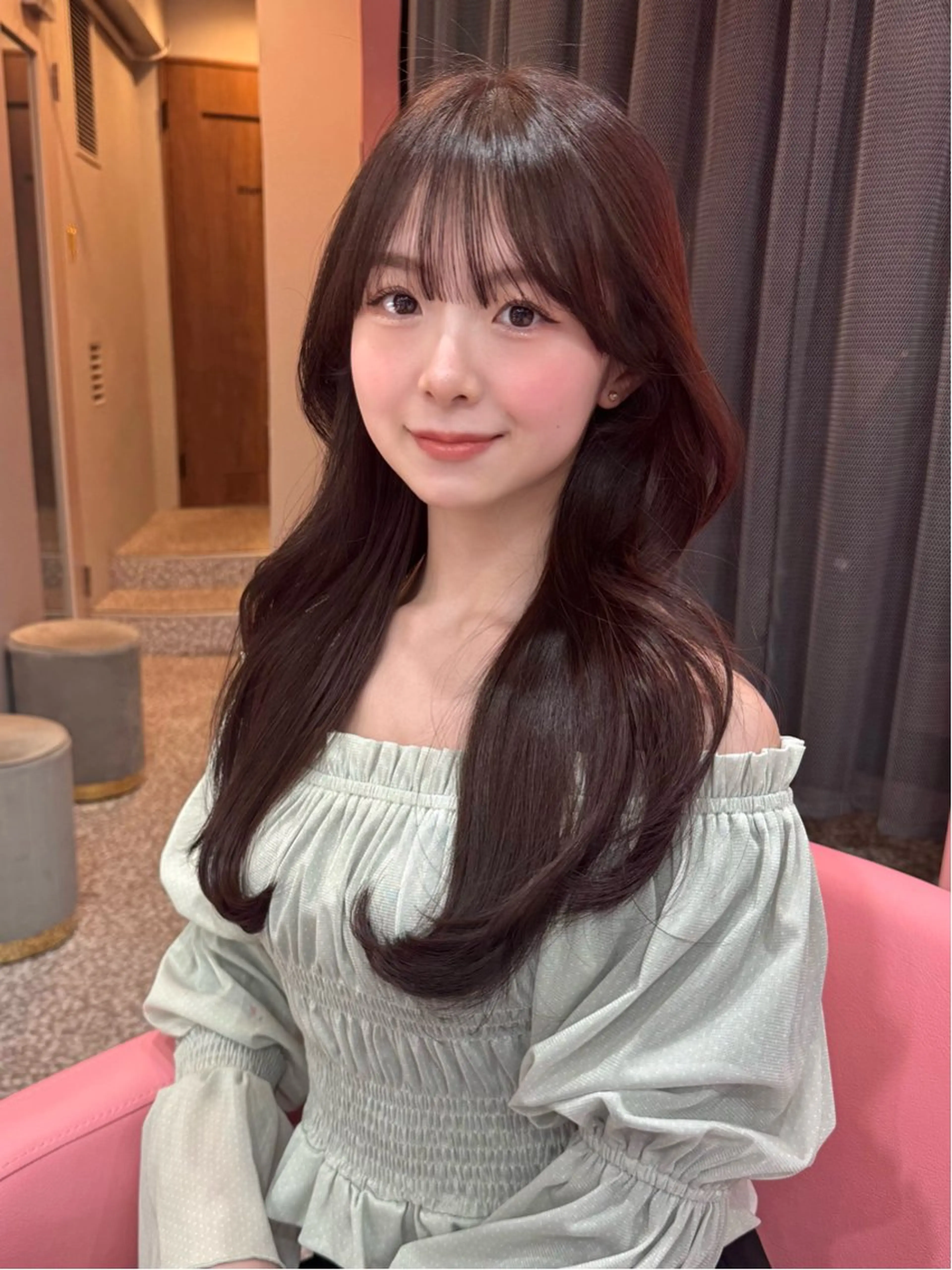 ロング ヘアカラー トリートメント VOTAN shibuya所属・REINA𓍯/ 透明感カラー/顔周りのヘアスタイル