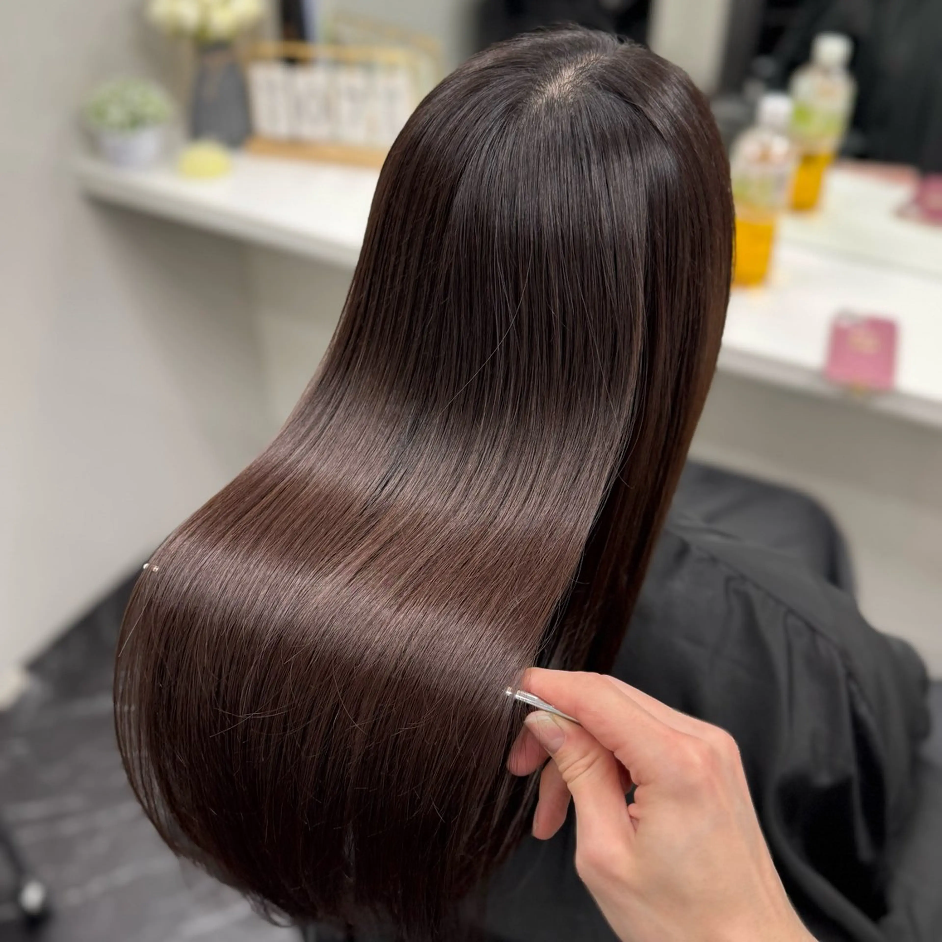 ロング パーマ 髪質改善 韓国風ヘア 縮毛矯正 トリートメント ヘアカラー トリートメント ブリーチなし Ⅰ 髪質改善カラーのヘアスタイル