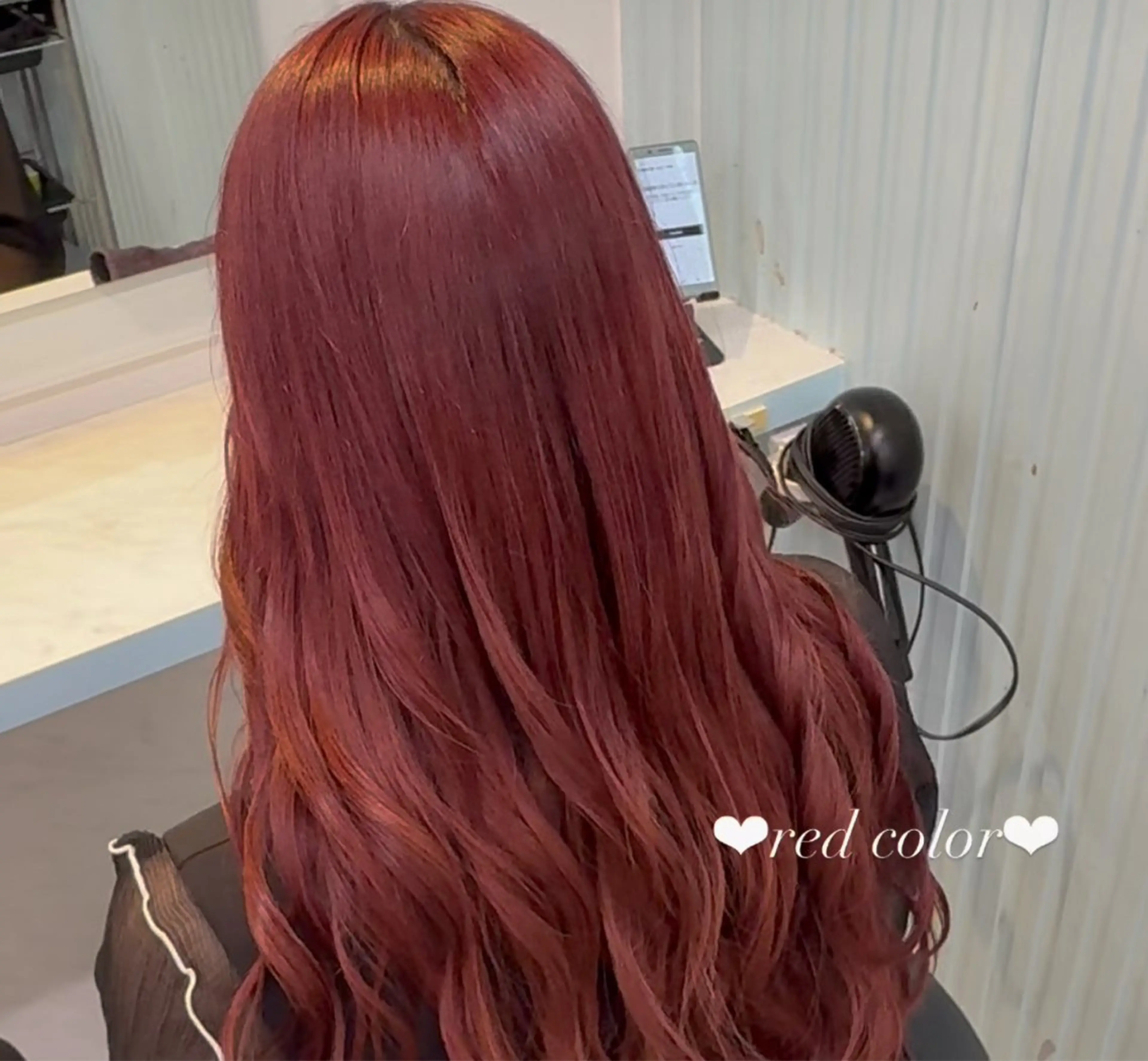 ロング カラー ヘアカラー トリートメント ブリーチなし🍒中韓 /暖色系🍒のヘアスタイル