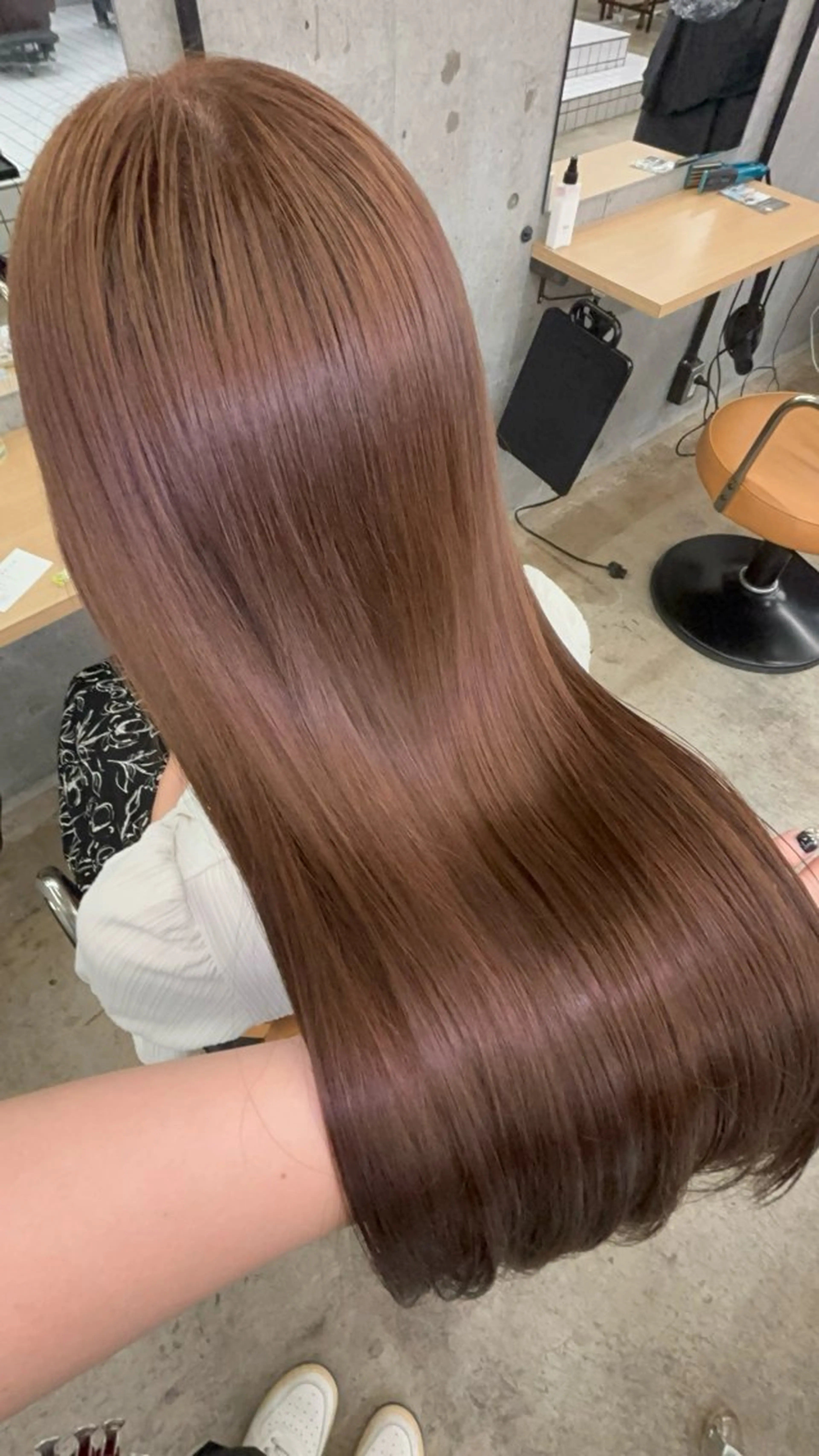 ロング カラー 髪質改善 韓国風ヘア ヘアカラー トリートメント ダメージレス艶カラー MISAKI🦋のヘアスタイル