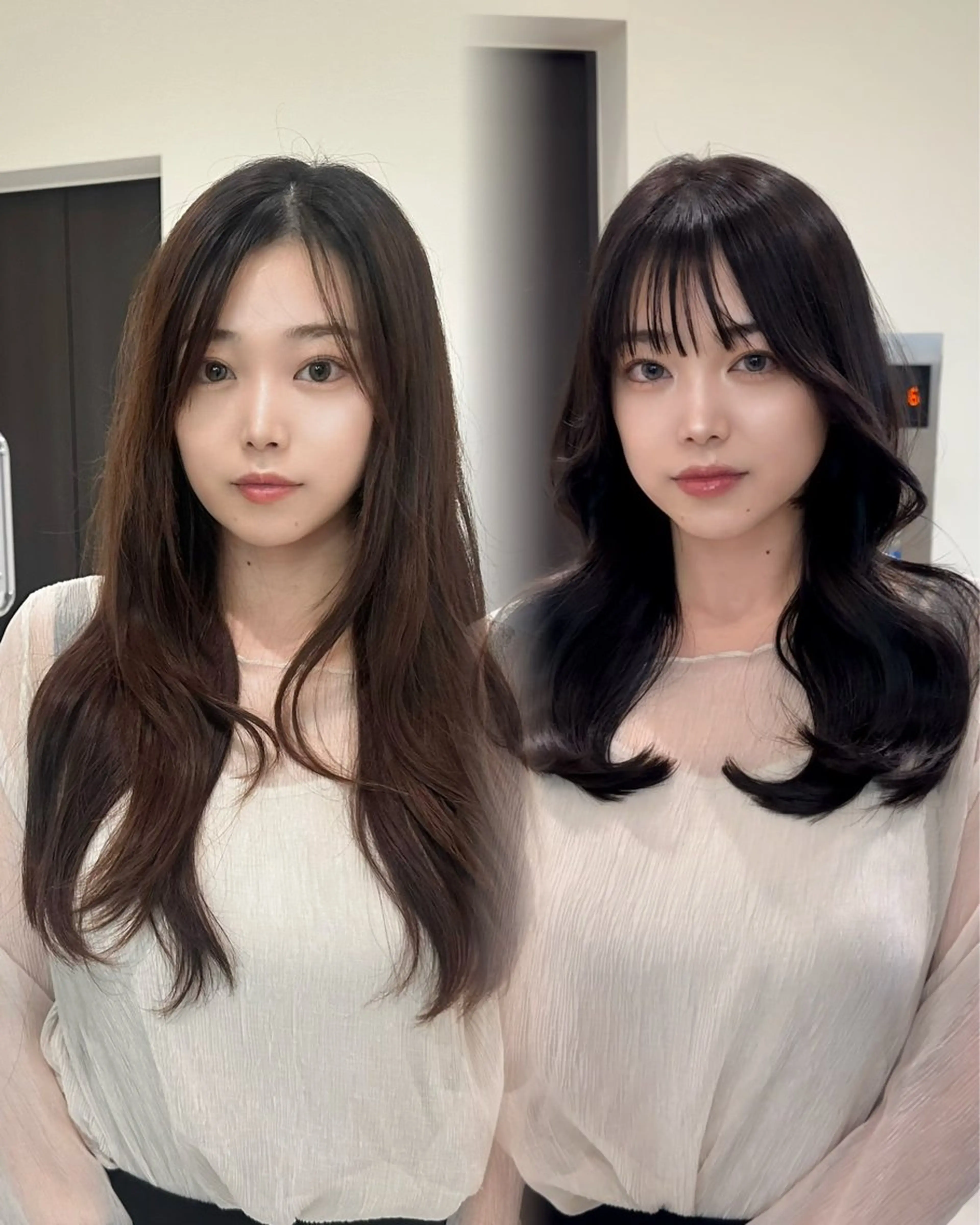 セミロング カラー ヘアアレンジ 顔周りcut/ 艶ワンカラー♥ちさきのヘアスタイル