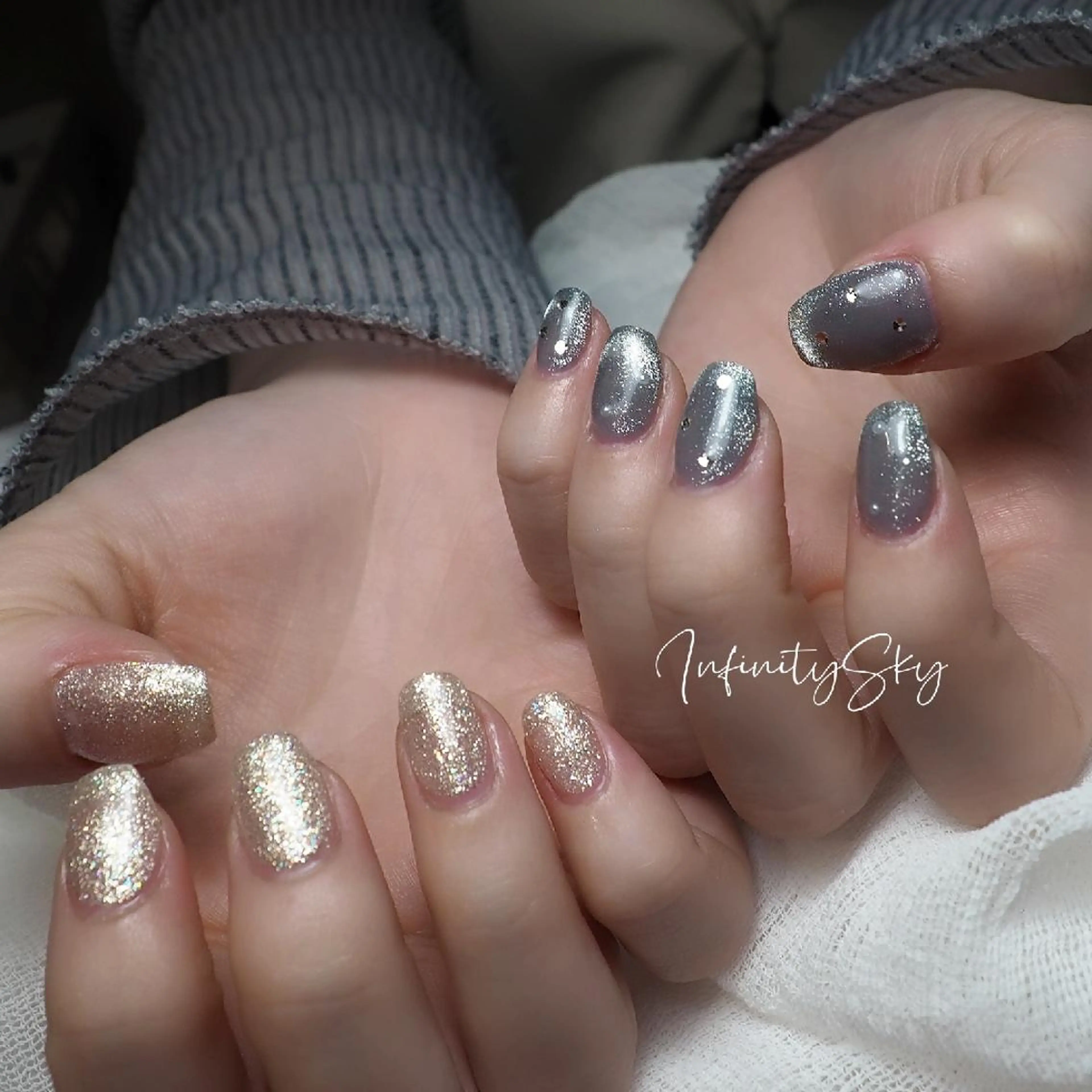 ネイル キラキラネイル ラメ(グリッター) infinity skyのネイルデザイン