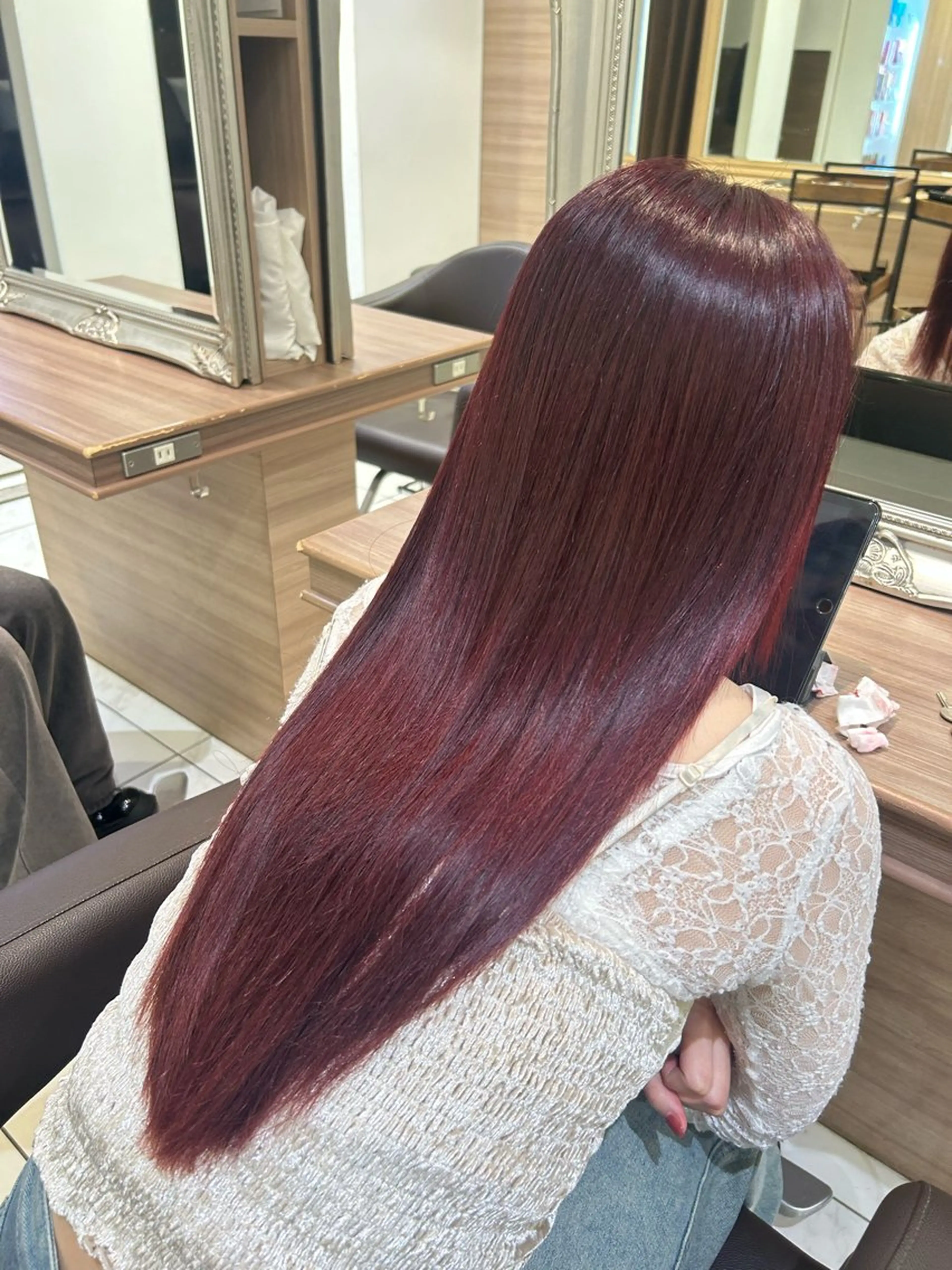 ロング ヘアカラー トリートメント KAE💘艶カラー 縮毛矯正募集のヘアスタイル