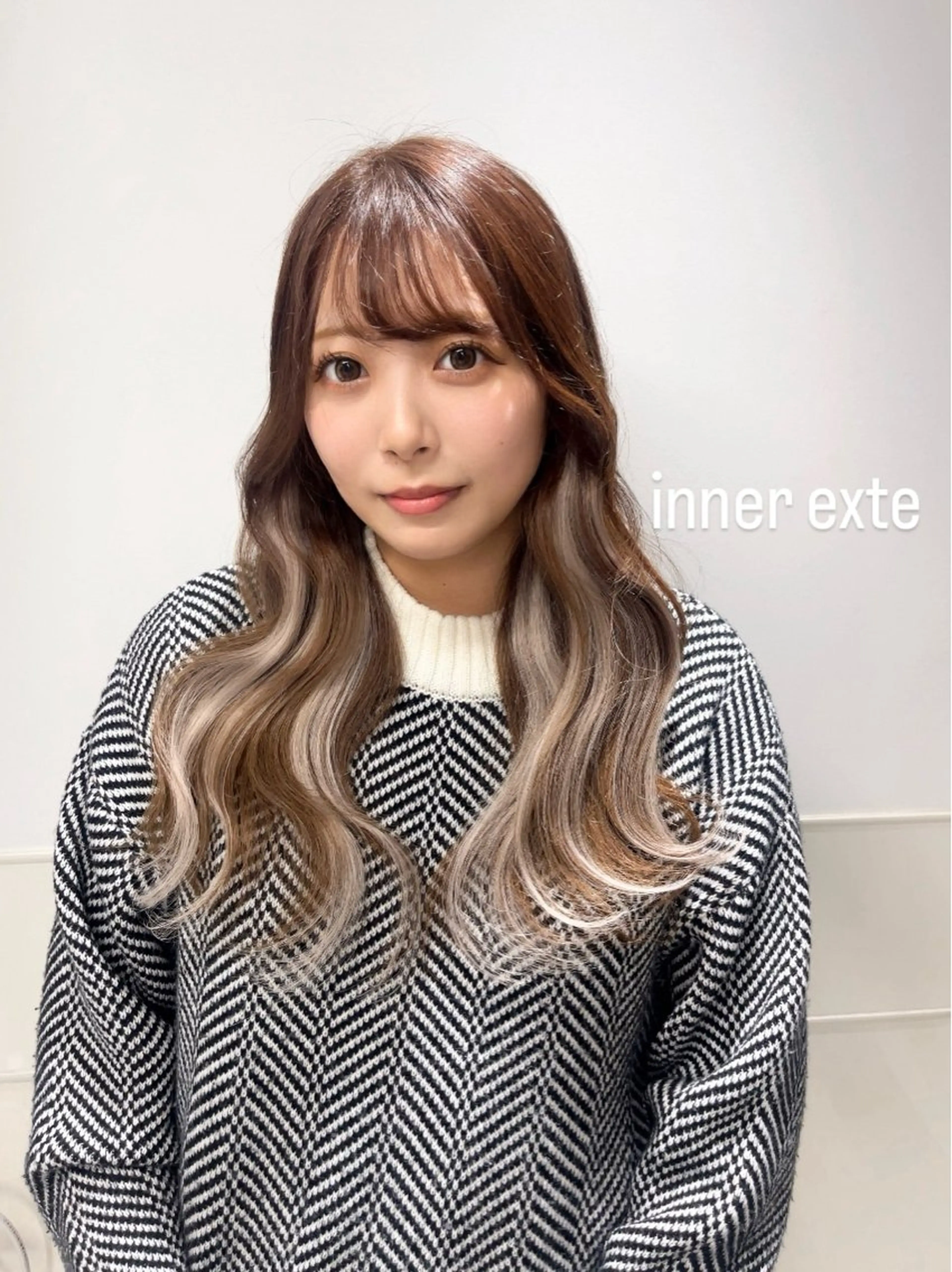 ロング エクステ エクステ りおな/エクステ /ミルクティーカラーのヘアスタイル