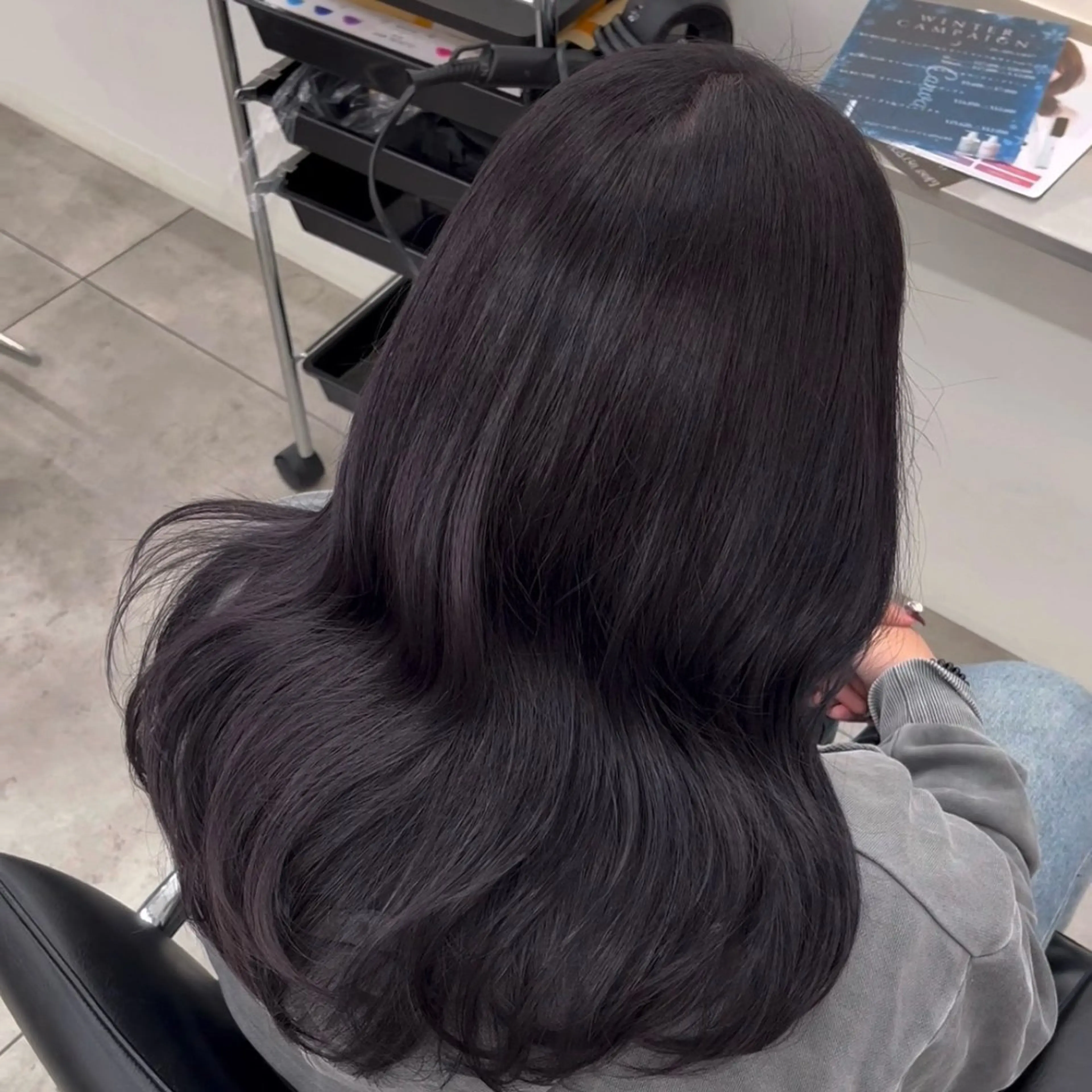 セミロング ヘアカラー トリートメント ☘️透明感カラー➕ レイヤー maya☘のヘアスタイル