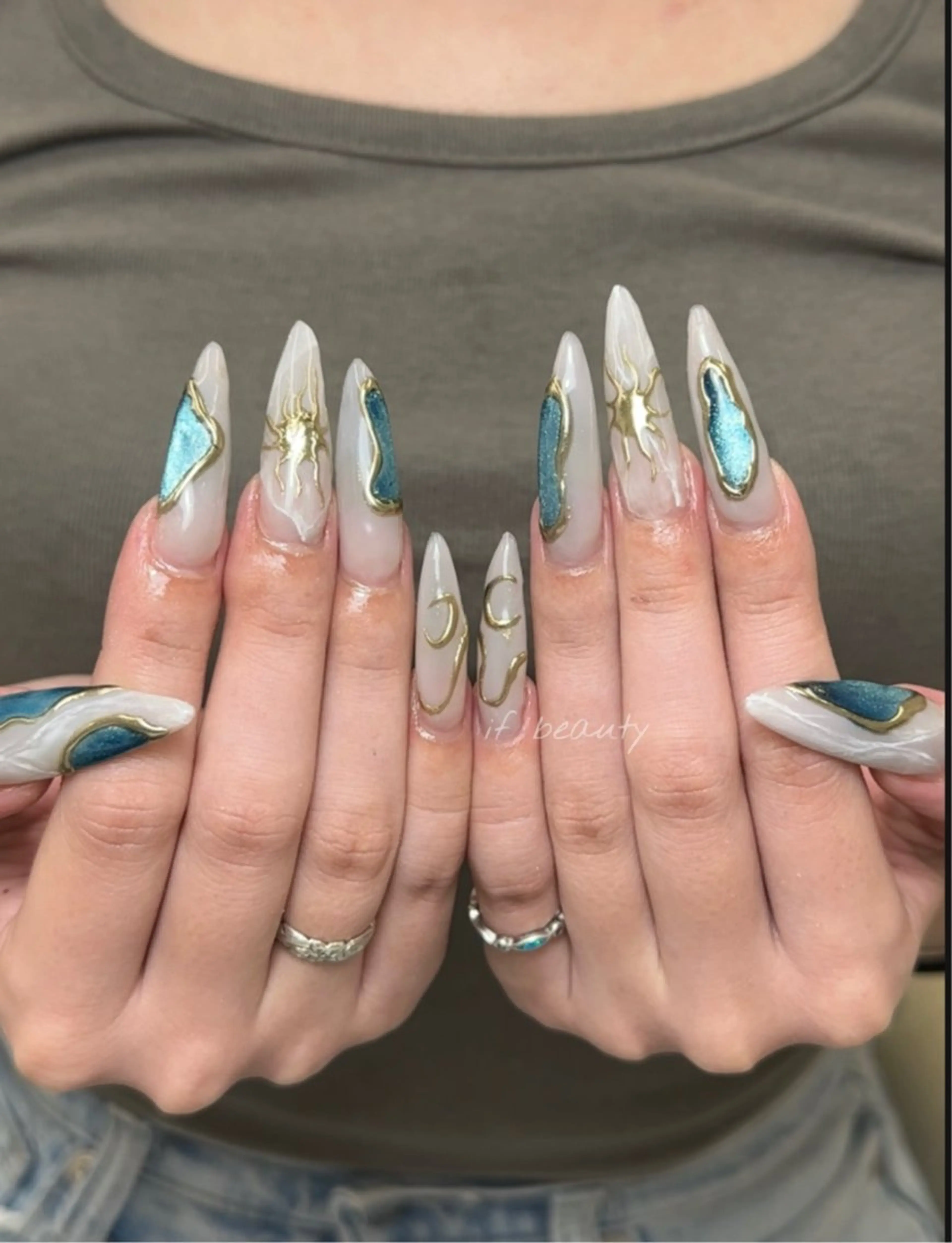 ネイル アートネイル ジェルネイル グラデーション パラジェル ワンホンネイル ハンドネイル if Hair＆Nail Salon所属・IKA /海外ネイル /個性派/ワンホンのネイルデザイン