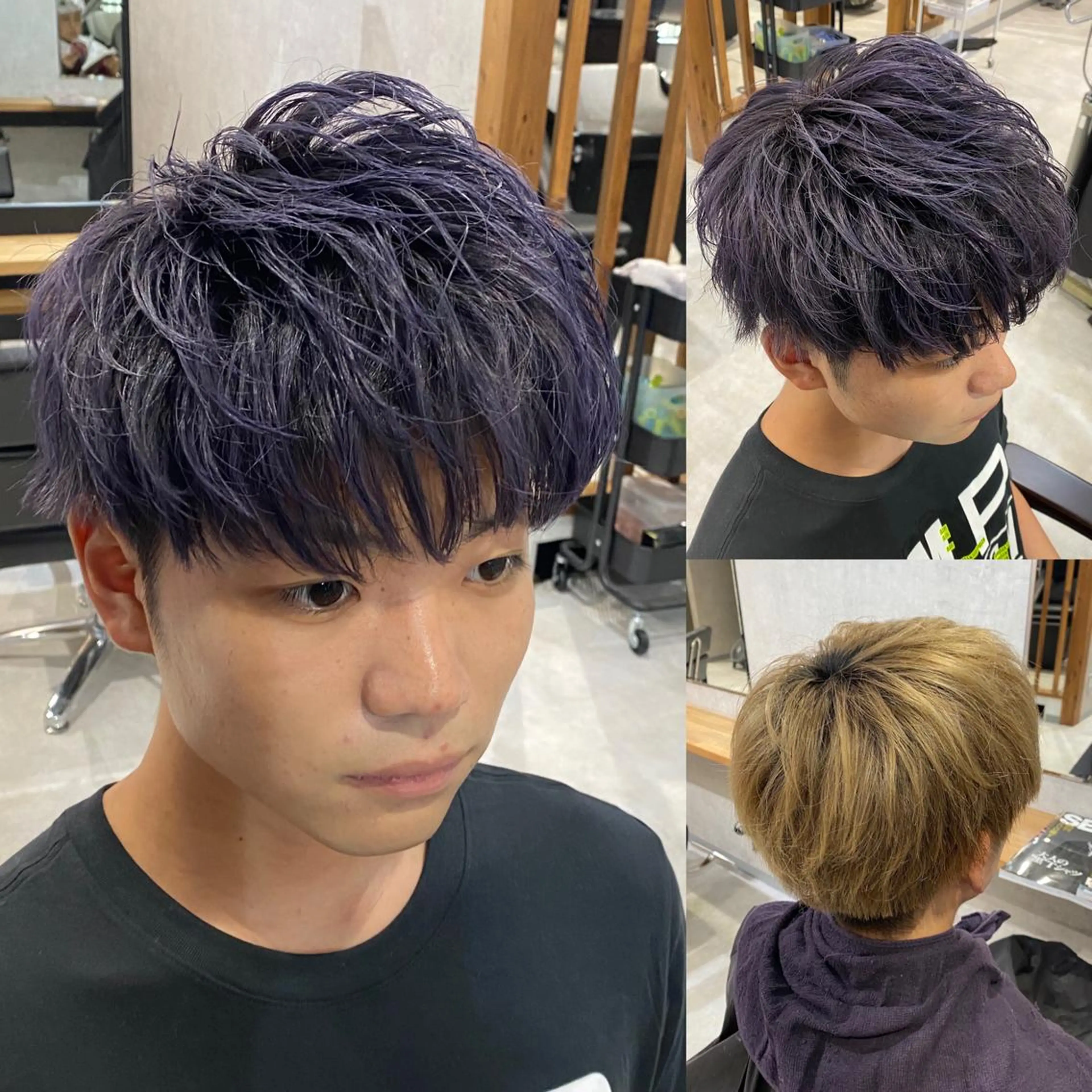 カラー メンズ メンズブリーチ ブリーチ R/🤎 パーマ&ブリーチ🔥のヘアスタイル