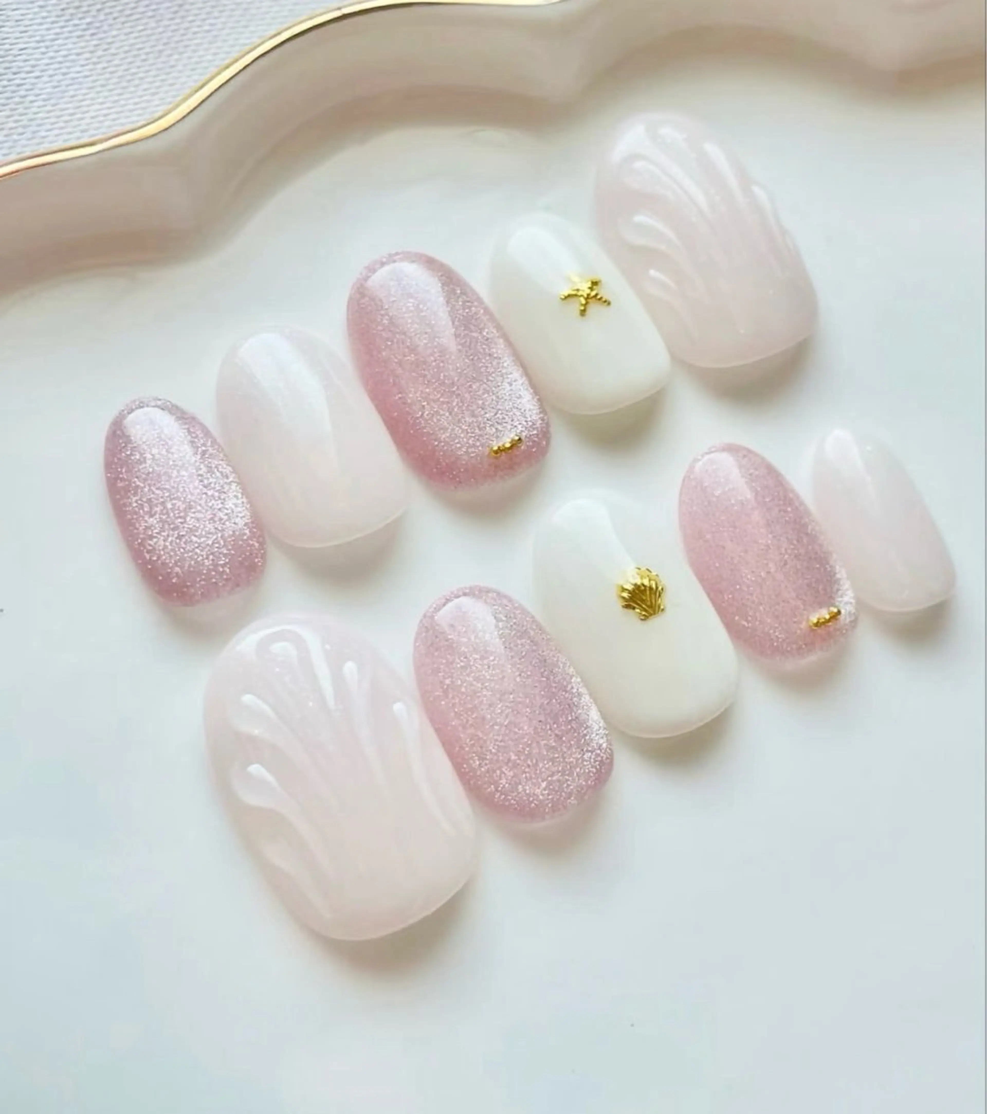 ネイル ハンドネイル H3 Nail Tsuki🦋💙のネイルデザイン