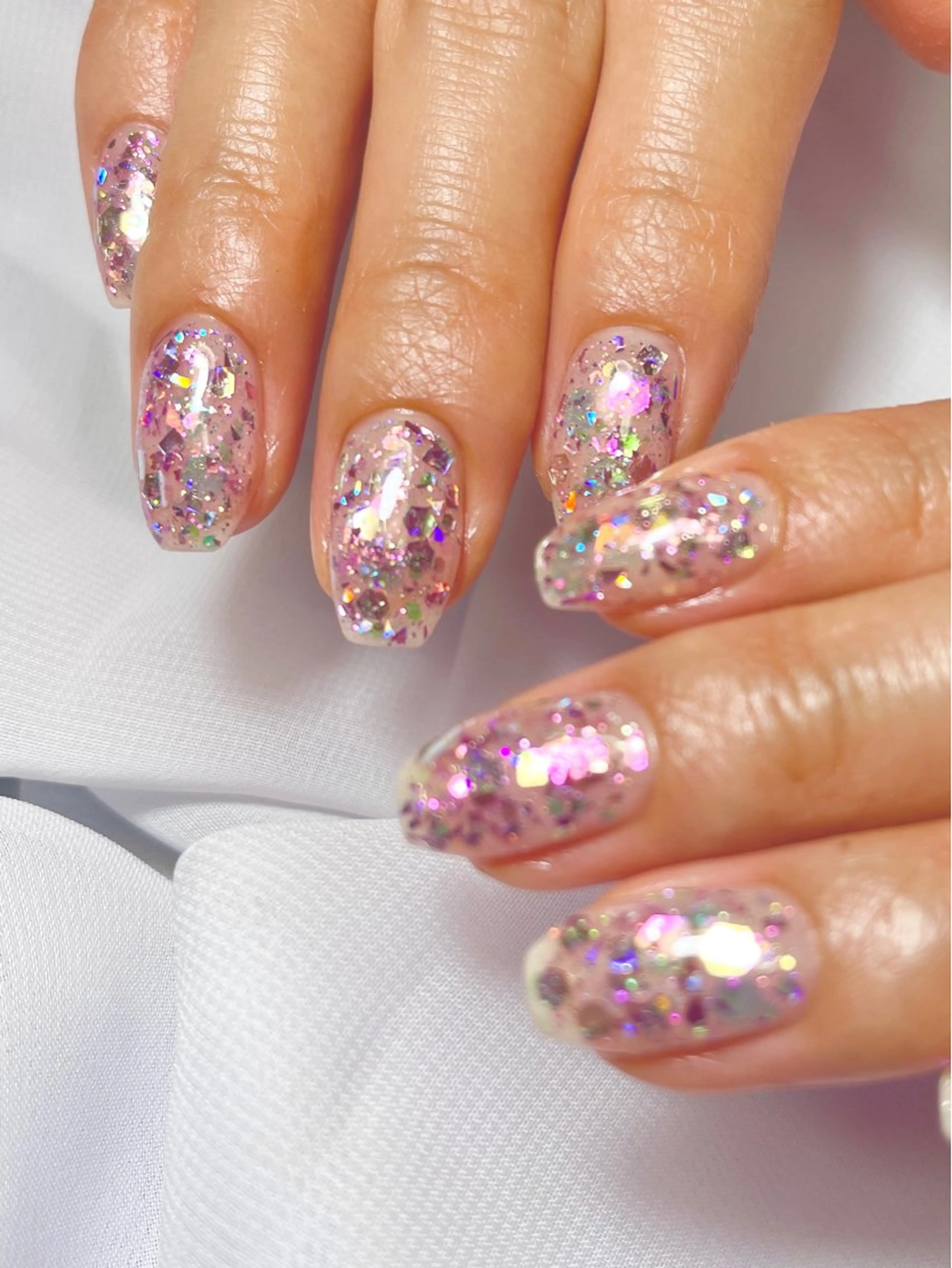 ネイル キラキラネイル ラメ(グリッター) ワンカラーネイル ハンドネイル nails by Mou所属・nails by Mouのネイルデザイン