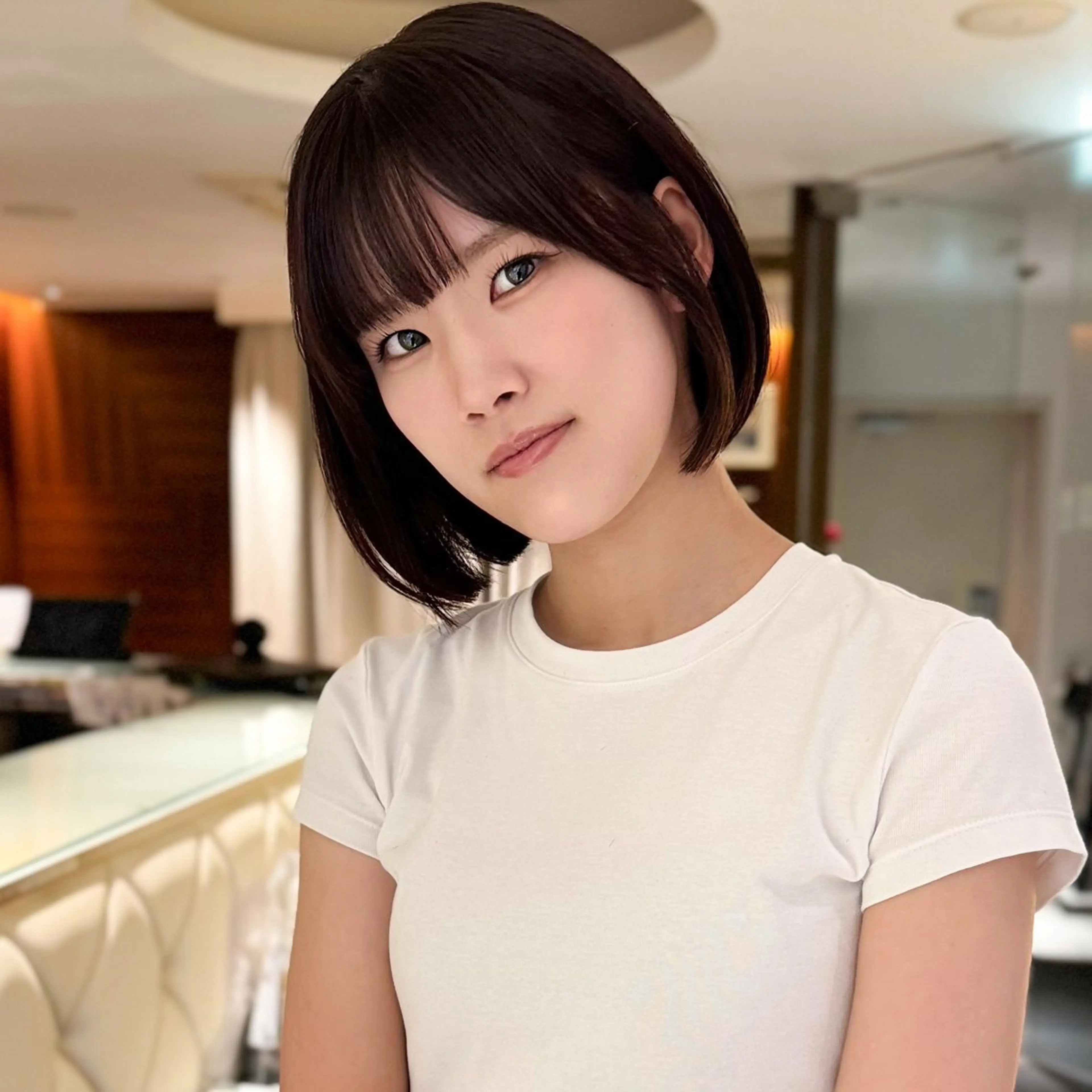 ショート ボブレイヤー ボブ 顔まわりレイヤー レイヤーカット モデル募集/山田蓮/ レイヤーボブのヘアスタイル