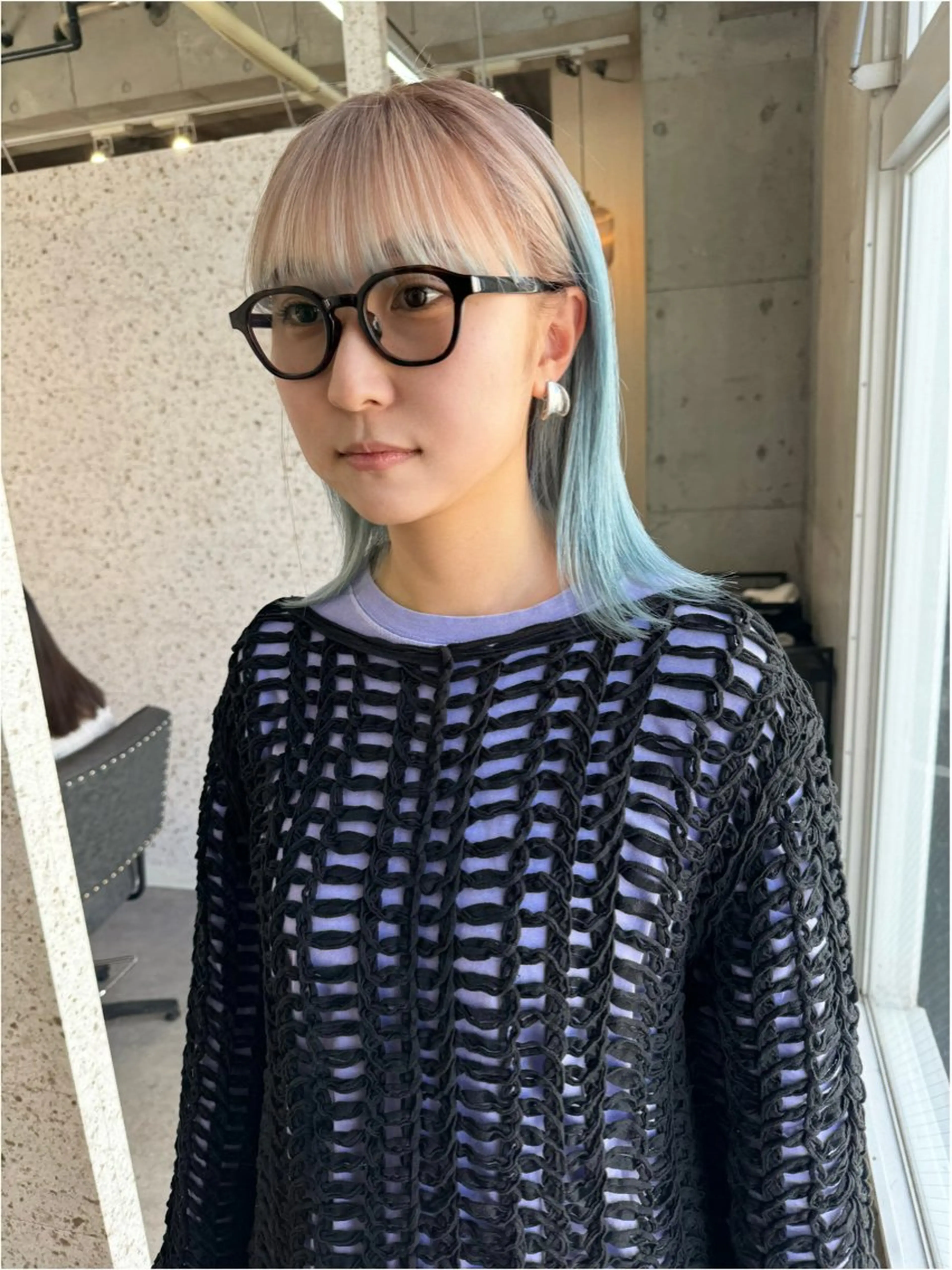 ミディアム カラー ヘアアレンジ ミディアムパーマ ブリーチ ケアブリーチ ダブルカラー ハイライトカラー ヘアカラー トリートメント lani 天神大名/ブリーチのヘアスタイル