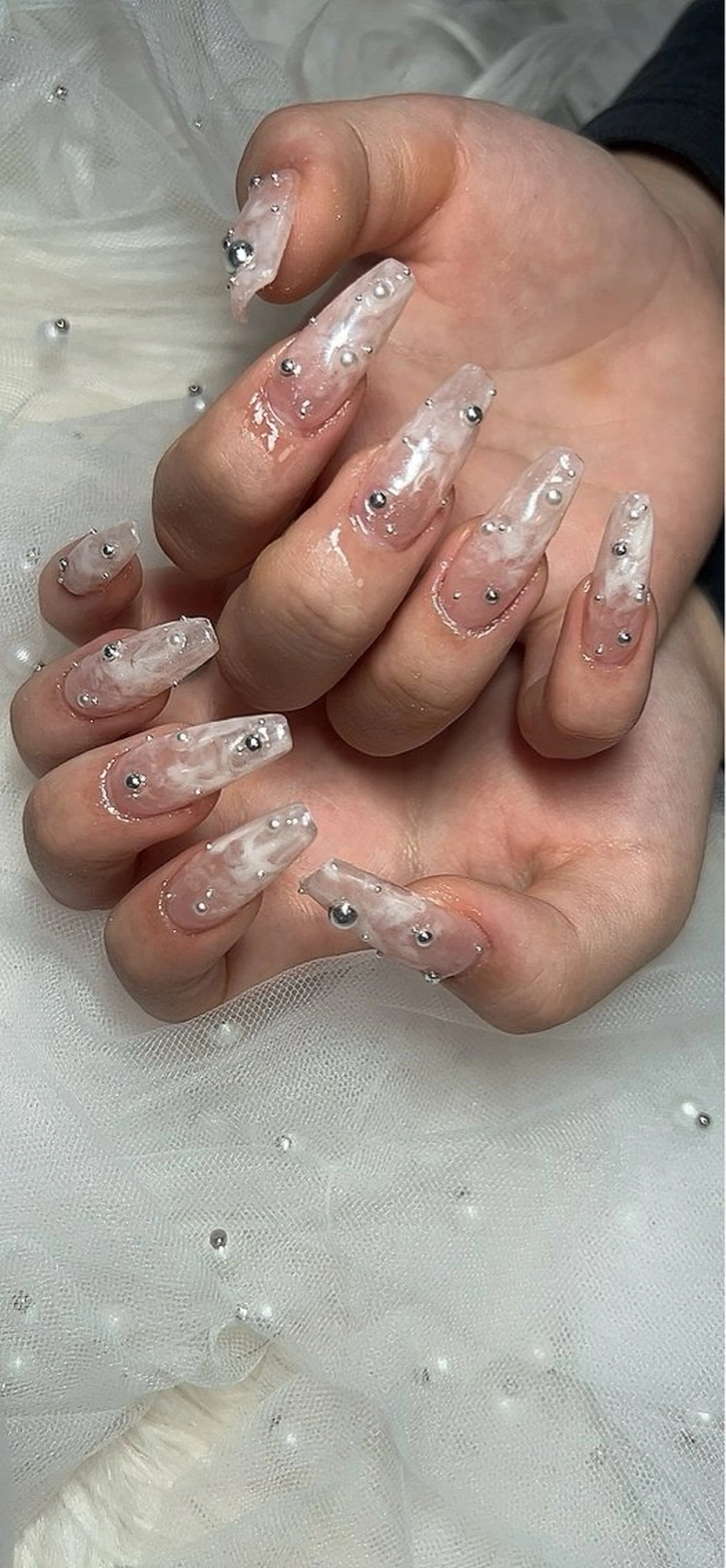 ネイル クリアネイル 大理石ネイル(マーブル) Ruana Nailのネイルデザイン
