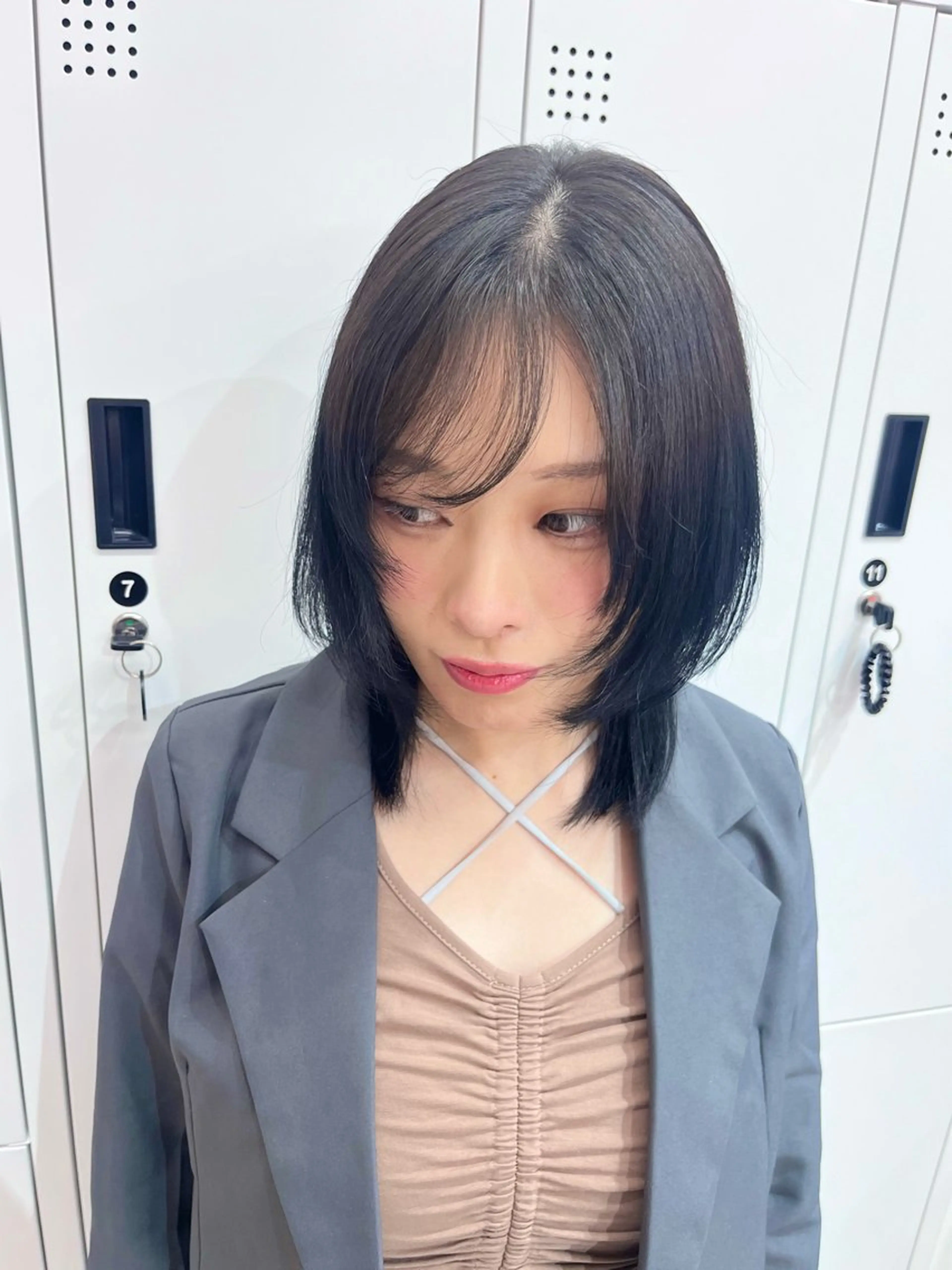 ミディアム カラー ヘアアレンジ 🎀韓国ヘア🎀 𝐬𝐚𝐫𝐚🎀のヘアスタイル