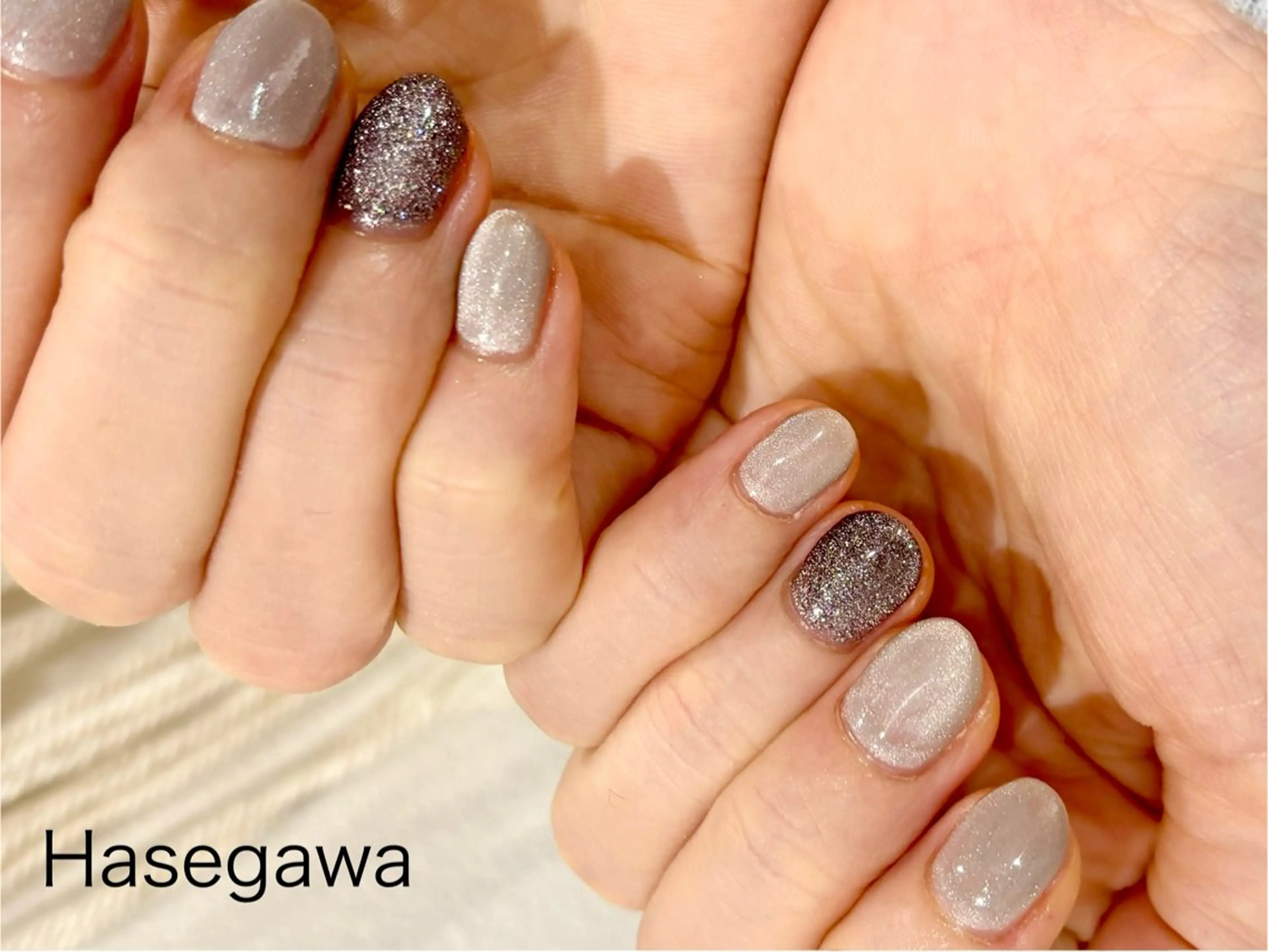 ネイル シルバー ハンドネイル DROP所属・DROP 長谷川のネイルデザイン