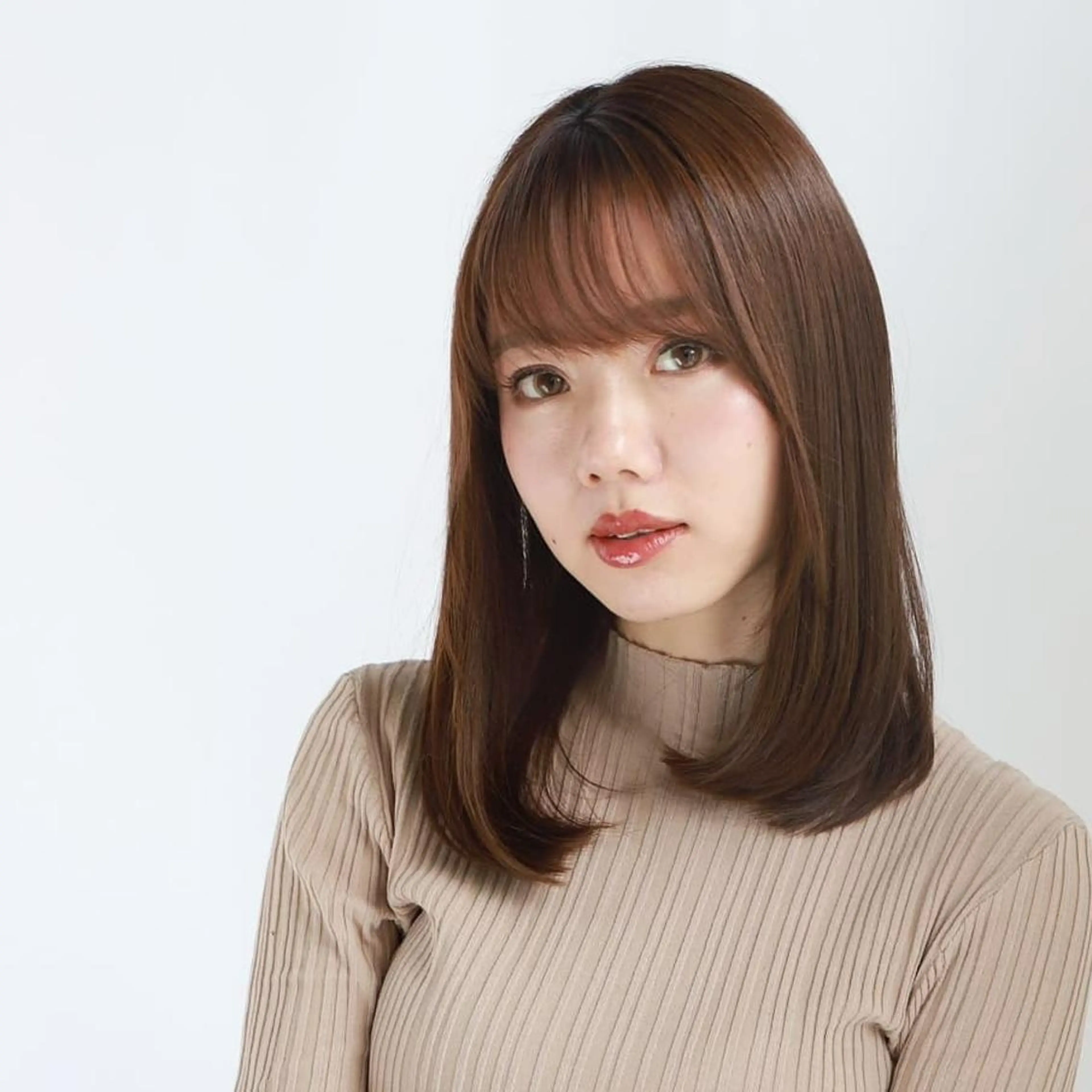 ミディアム カラー ヘアアレンジ カット ヘアカラー トリートメント ヘッドスパ 🩵美艶髪×透明感 カラー×質感再生💚のヘアスタイル