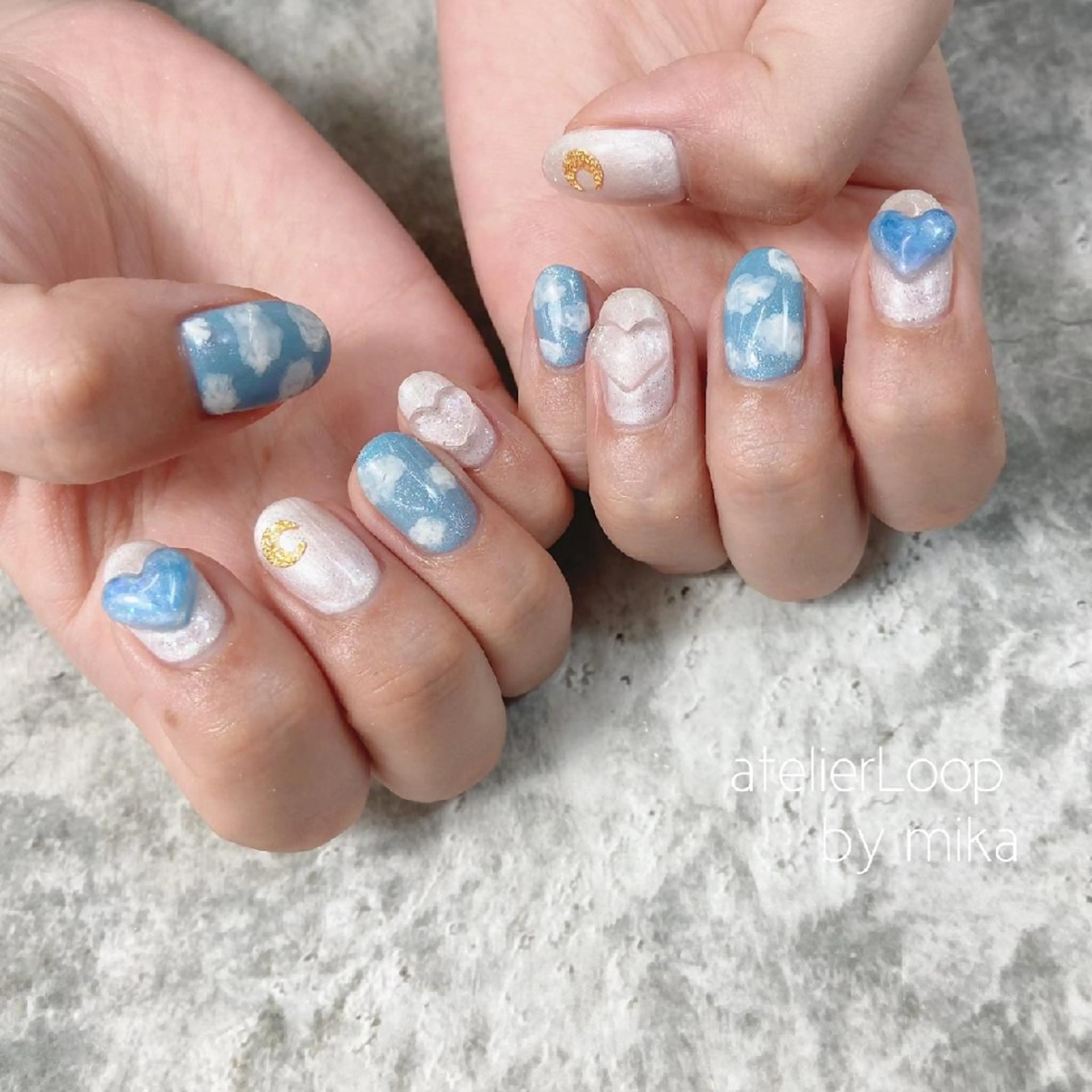 ネイル ハート ハンドネイル atelierLoopbyshiho所属・atelier Loop♪MIKAのネイルデザイン