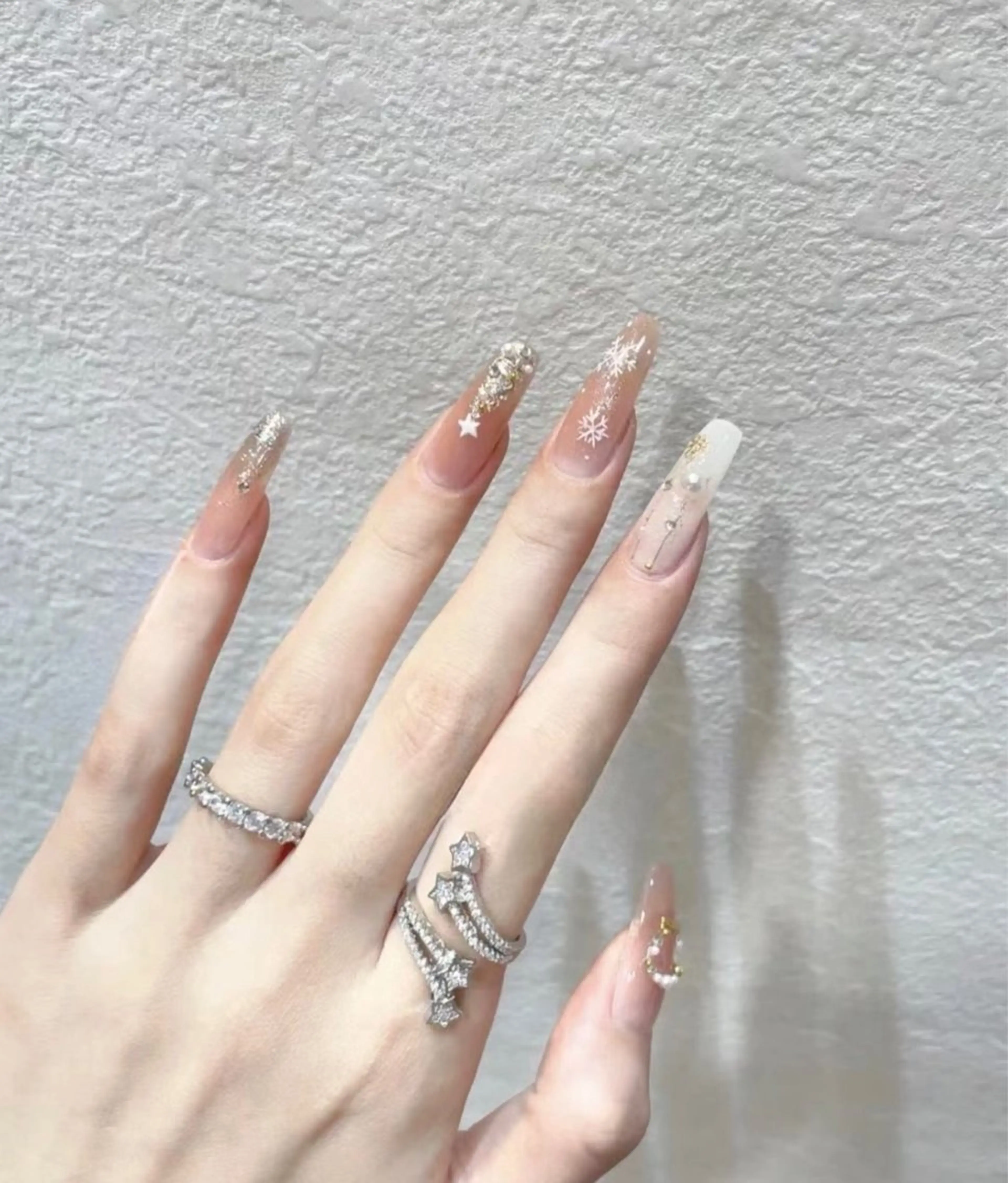 ネイル ハンドネイル 花花 ネイルサロンのネイルデザイン