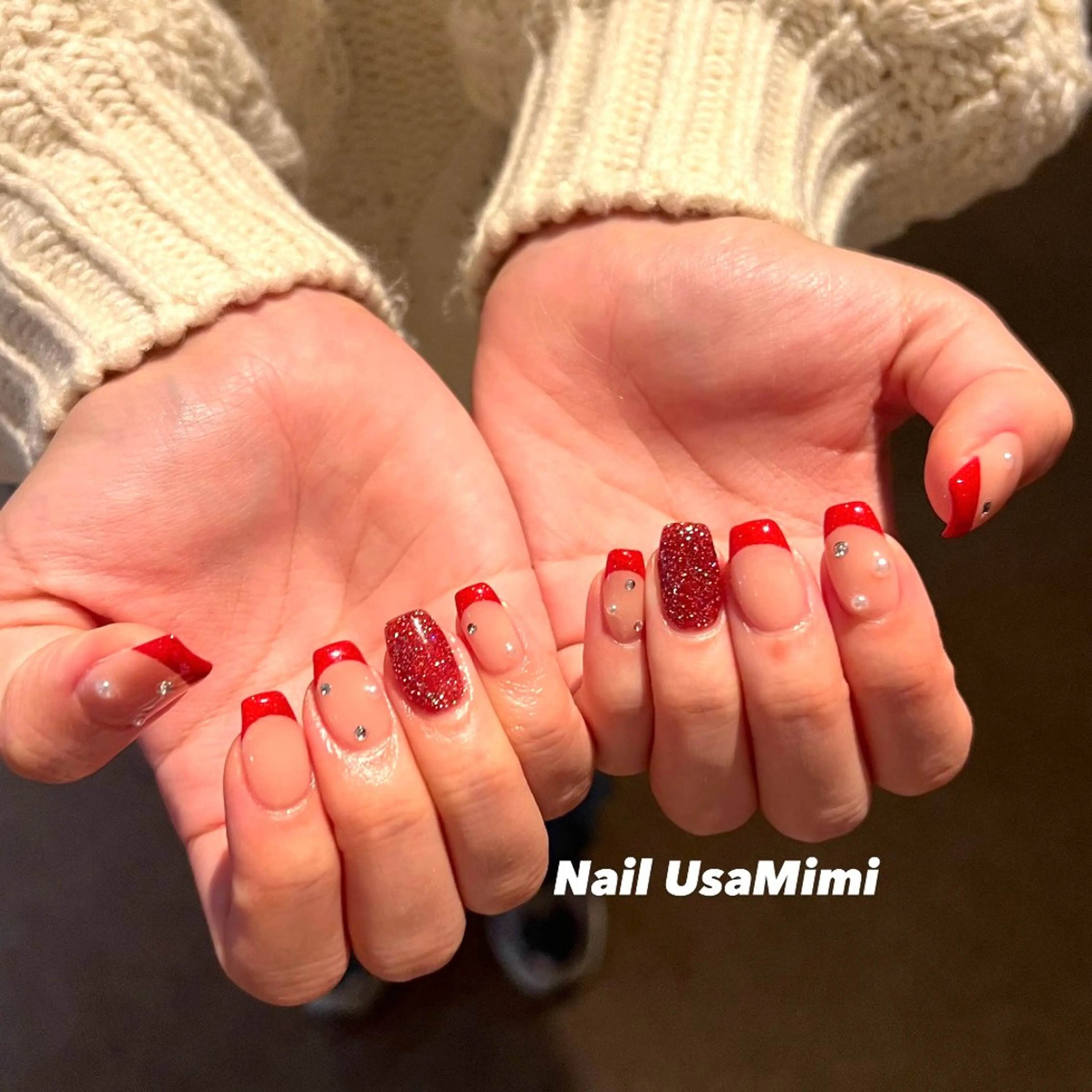 ネイル ジェルネイル マグネットネイル 持ち込み ワンカラーネイル パラジェル 本町ネイルNail UsaMimiのネイルデザイン