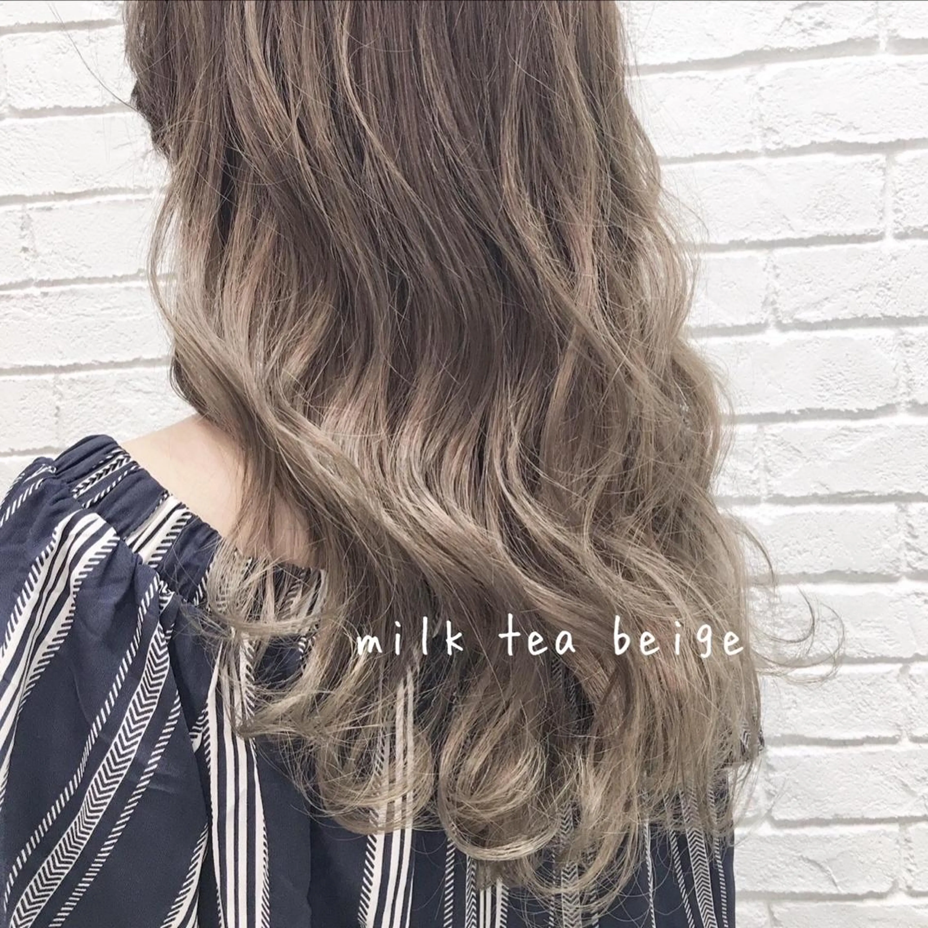 ロング カラー ベージュカラー ダブルカラー ハイトーンカラー ミルクティーベージュ カット ヘアカラー トリートメント Jewel Box所属・髪質改善ストレート 特化⭐️杉本奈稀沙のヘアスタイル