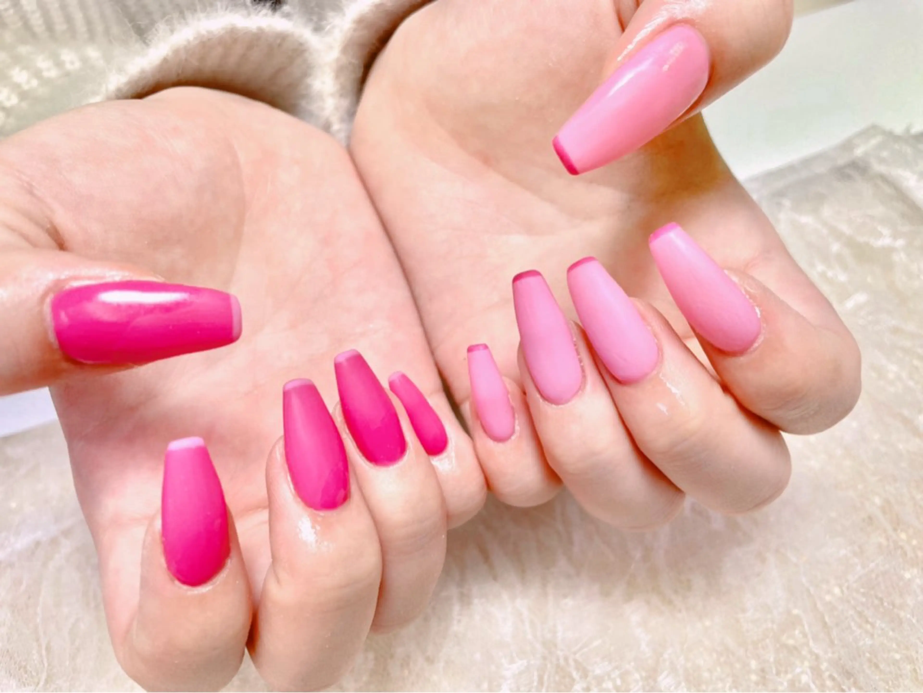 ネイル フレンチネイル マットネイル ハンドネイル ゆりか ジョアアンジェ福島のネイルデザイン