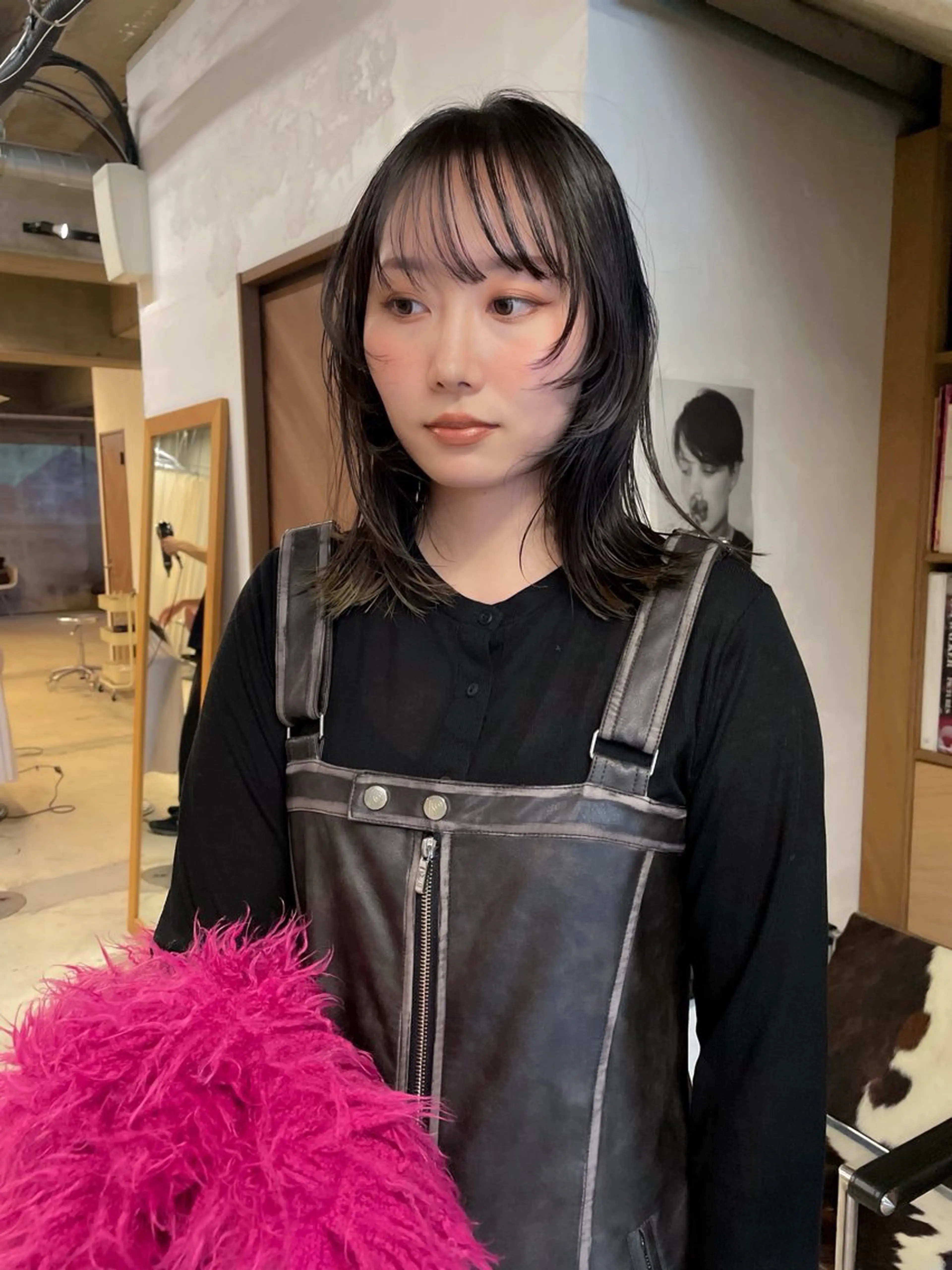 ミディアム カラー パーマ/レイヤー 岩山丈一郎のヘアスタイル