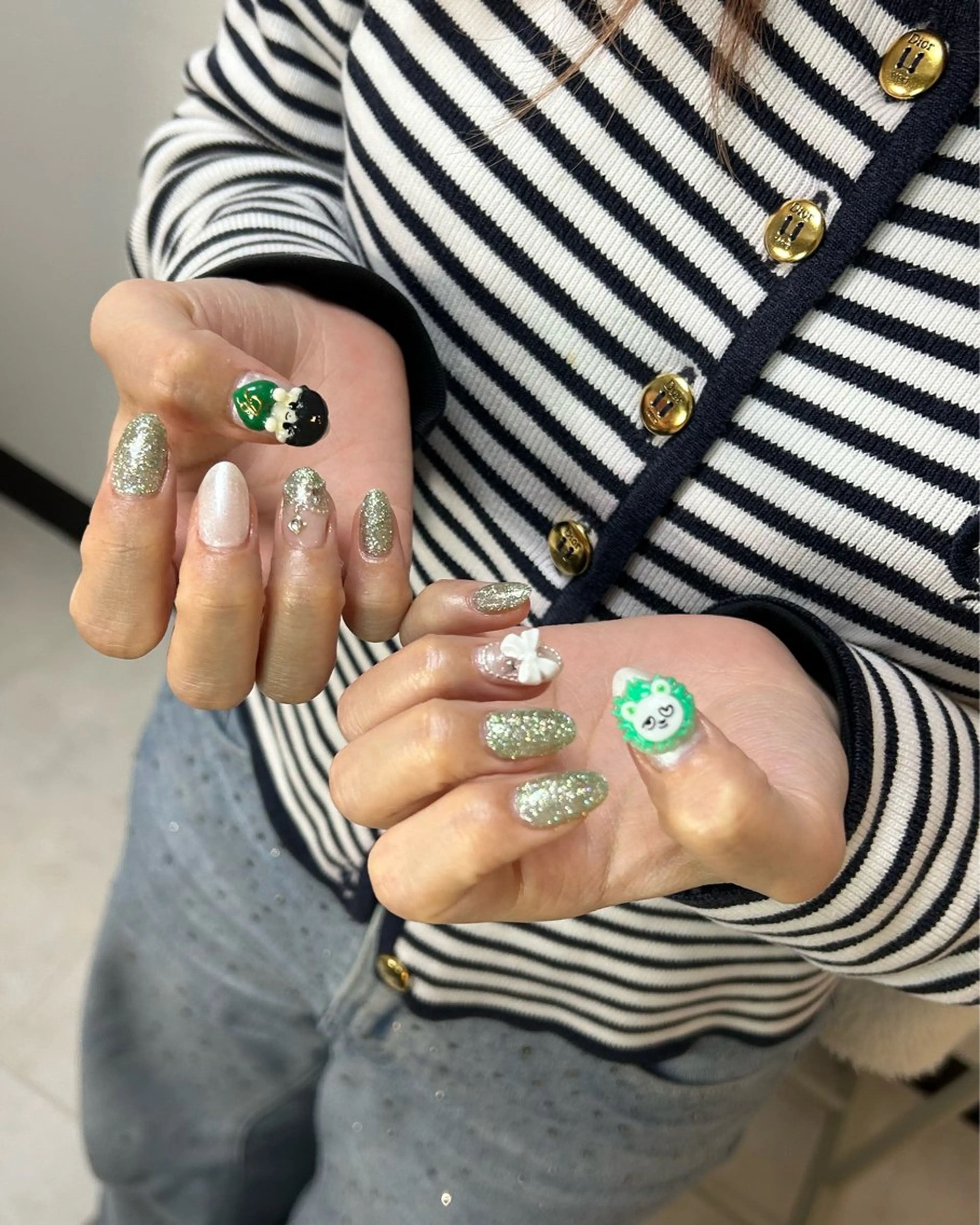 ネイル アートネイル キラキラネイル 持ち込み ハンドネイル ten nail salon　かえでのネイルデザイン