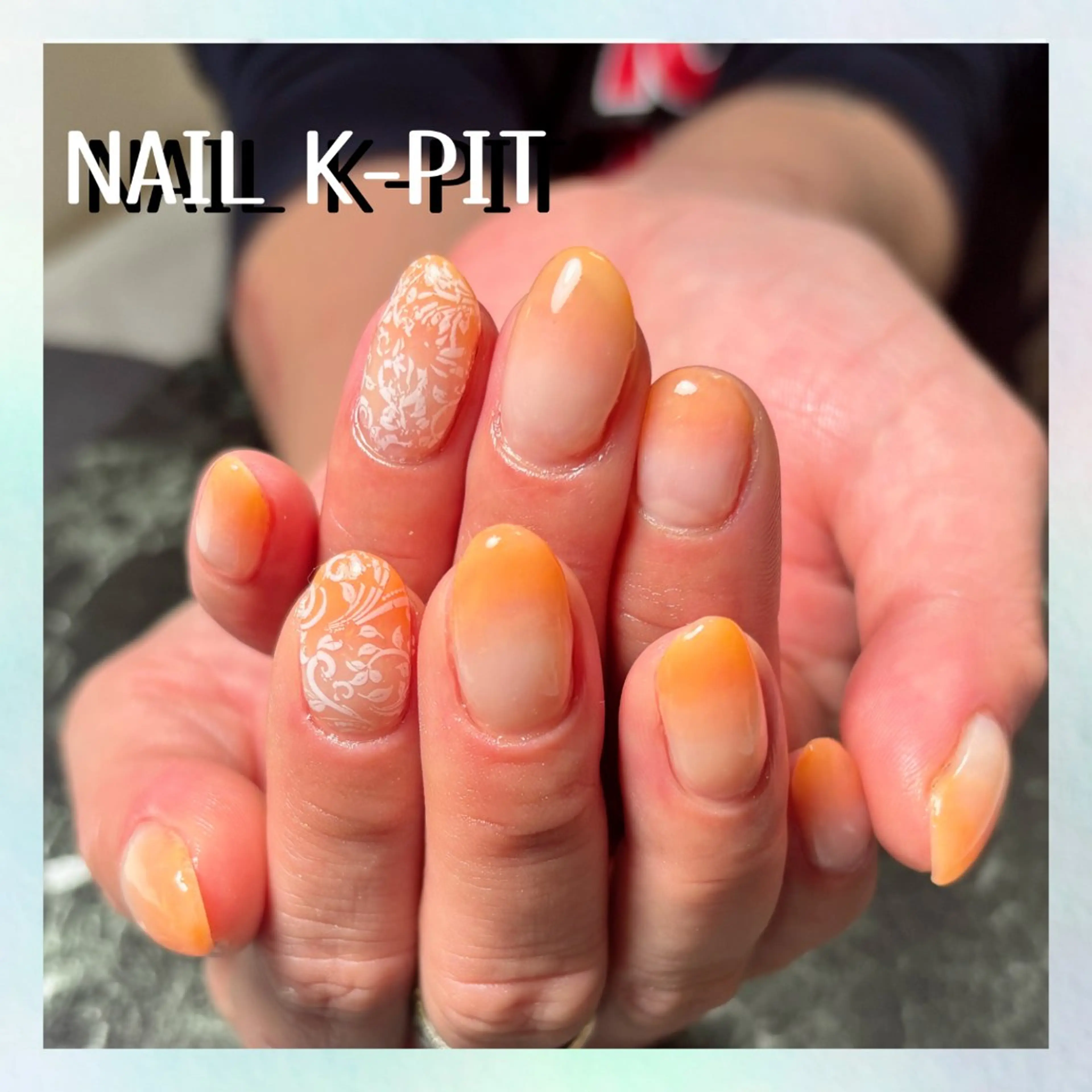 ネイル グラデーション オレンジ シンプルネイル ハンドネイル NAIL K-PIT ネイル ケーピットのネイルデザイン