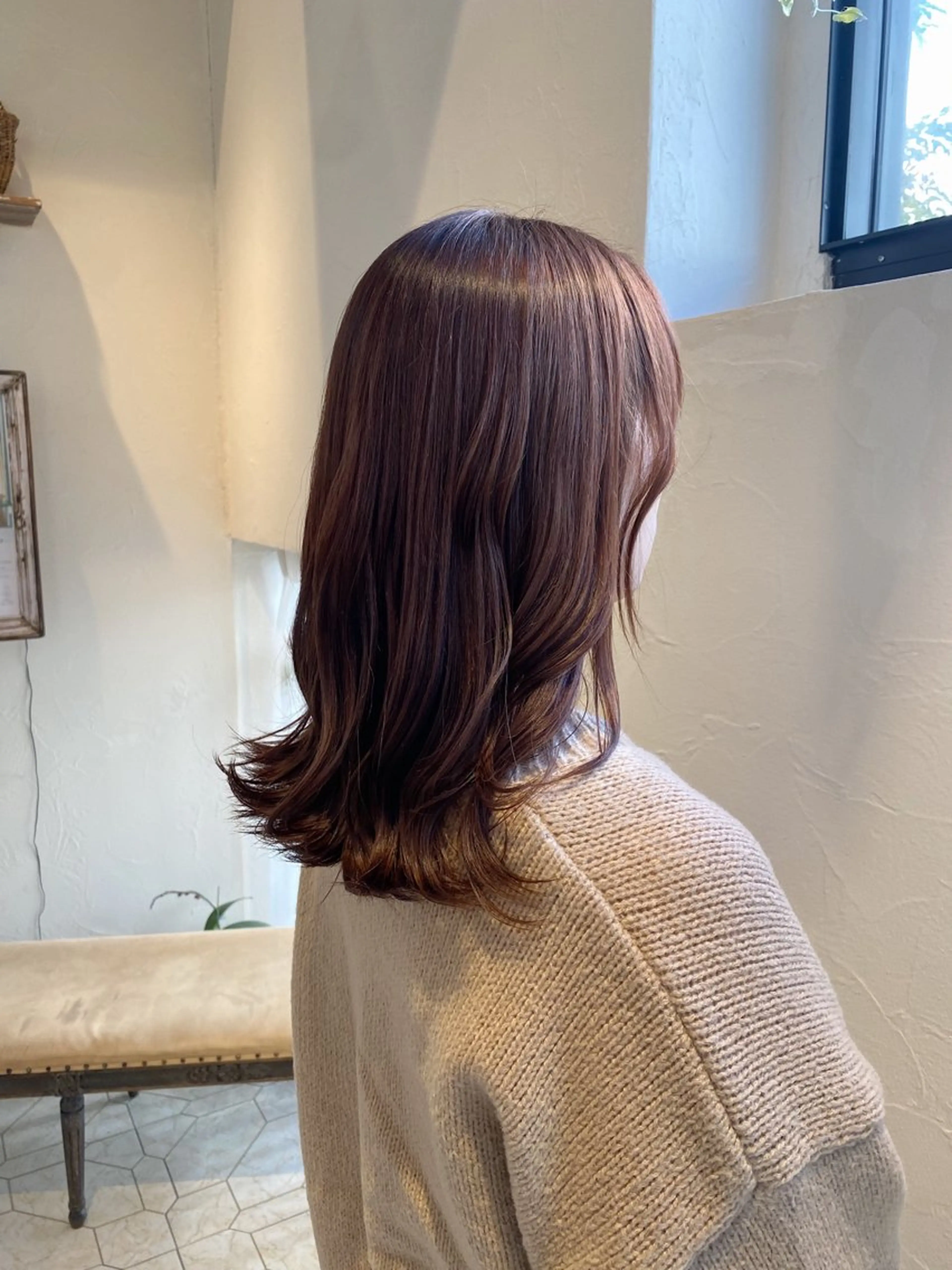 セミロング カラー 艶カラー/ 縮毛矯正 /   タキダのヘアスタイル