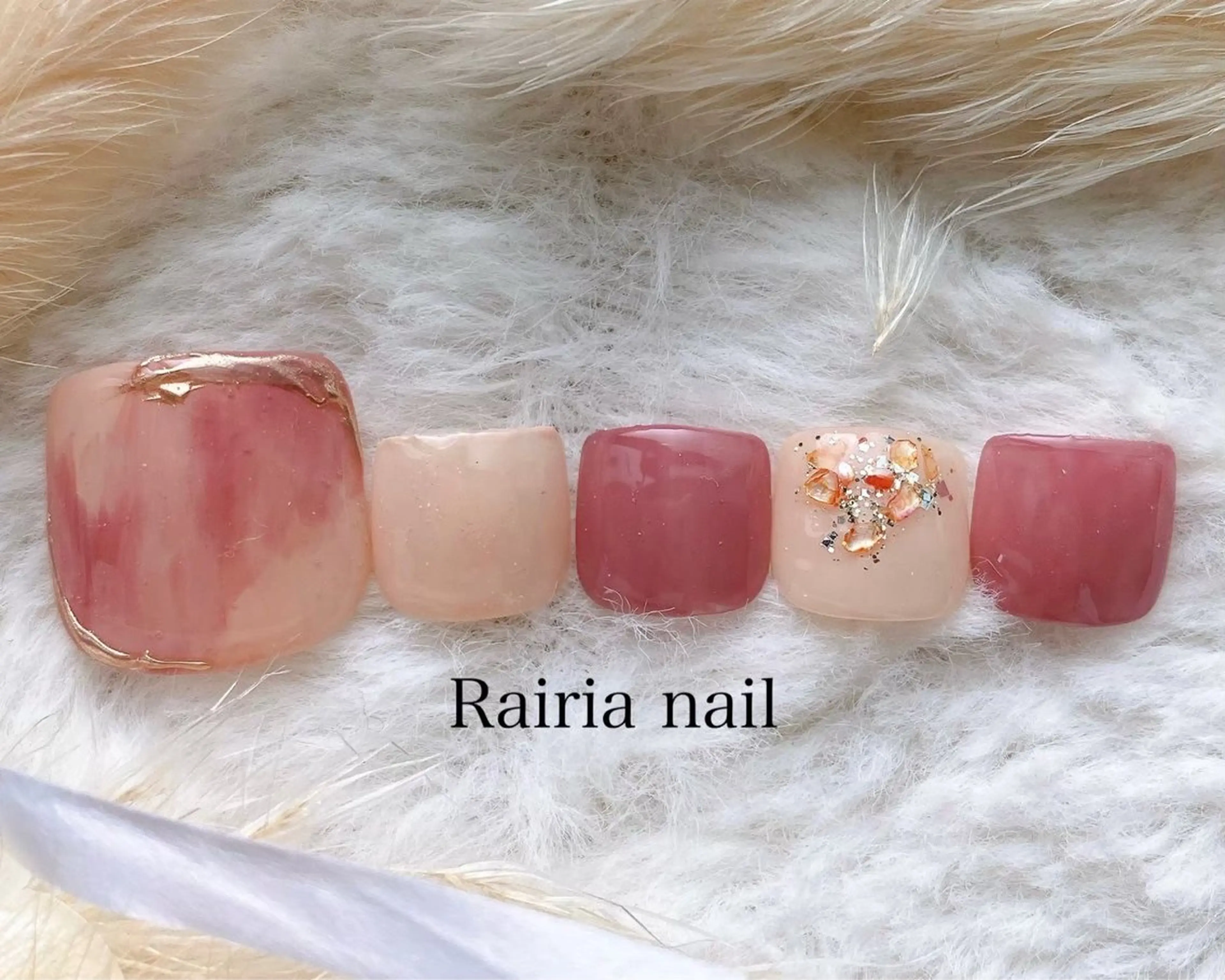 ネイル フットネイル ジェルネイル 持ち込み パラジェル Rairia Kanonのネイルデザイン