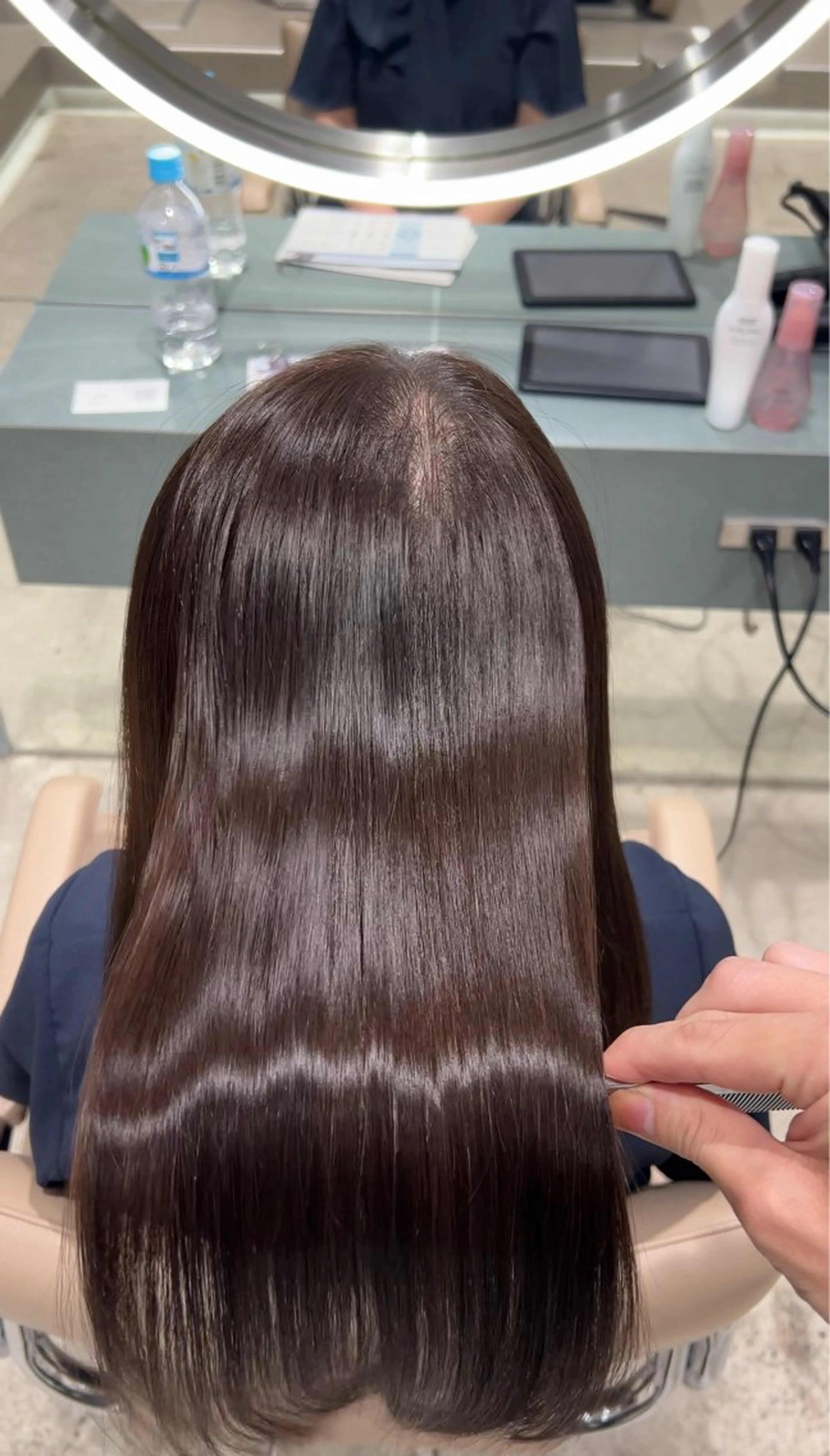 ミディアム カラー カット ヘアカラー トリートメント ✨髪質改善 縮毛矯正 艶髪 立川美容室✨のヘアスタイル
