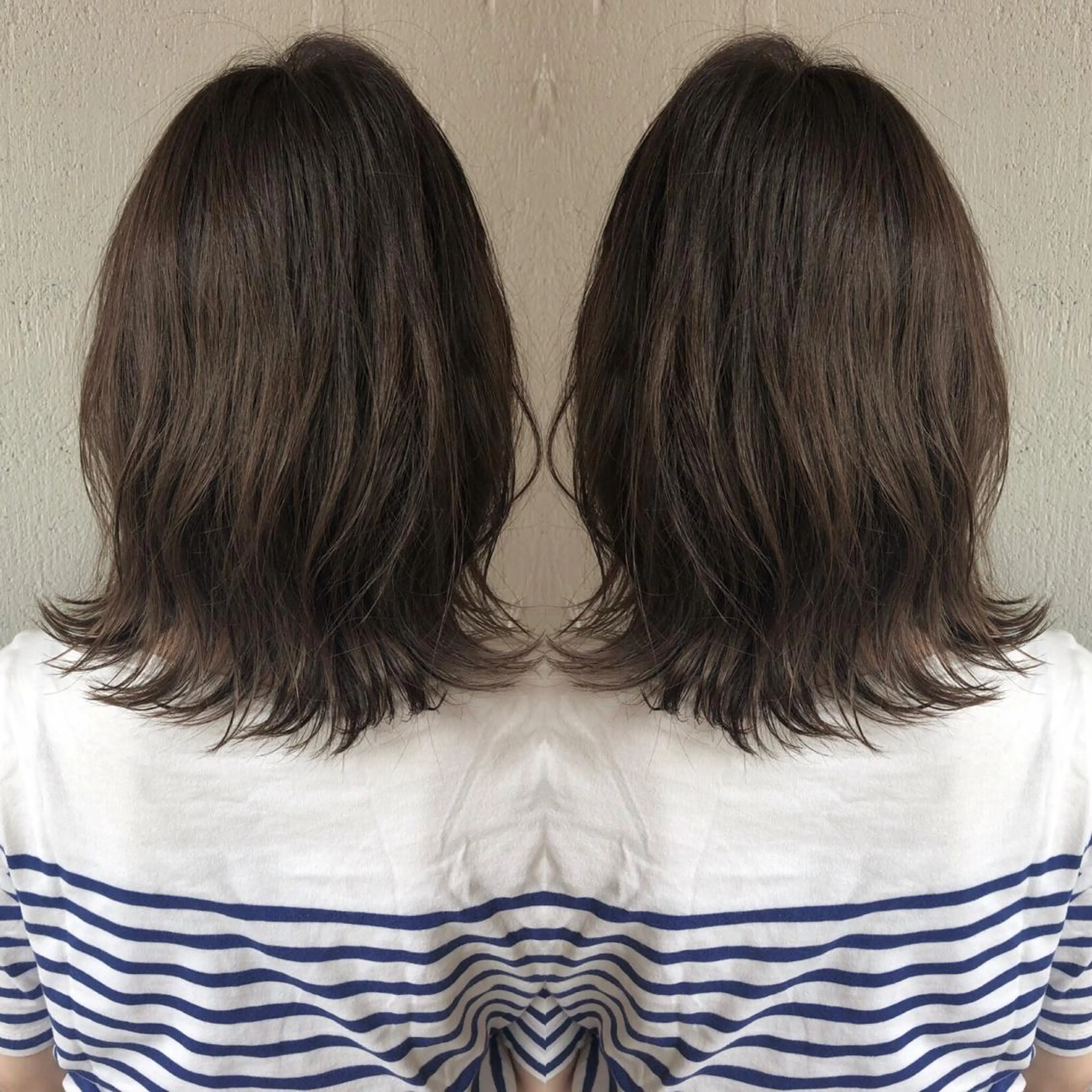 ミディアム カット ヘアカラー トリートメント あらき ちさとのヘアスタイル