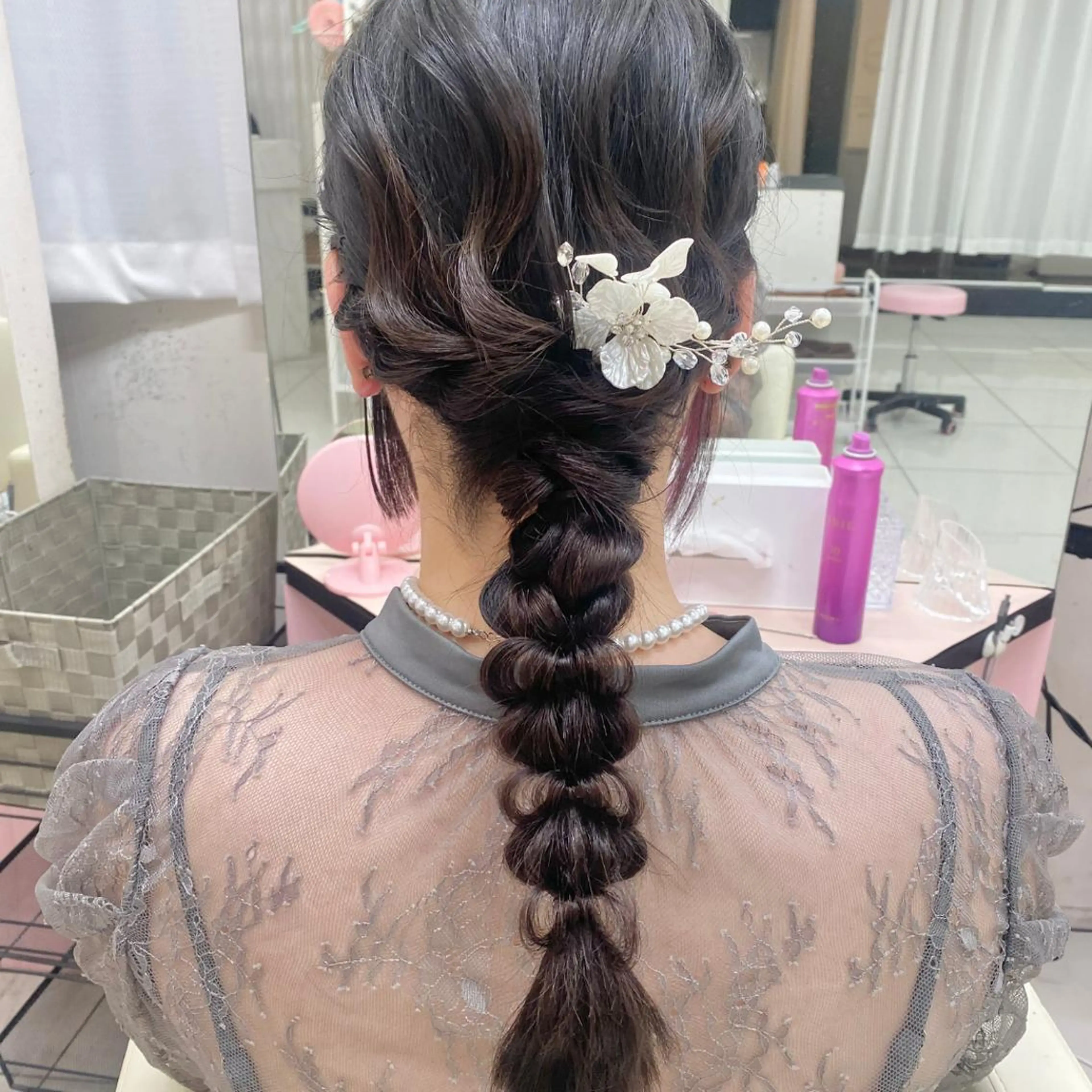 ❣️練習モデル❣️ヘアセット　写真の編みおろしヘア限定　※補足説明必読の写真