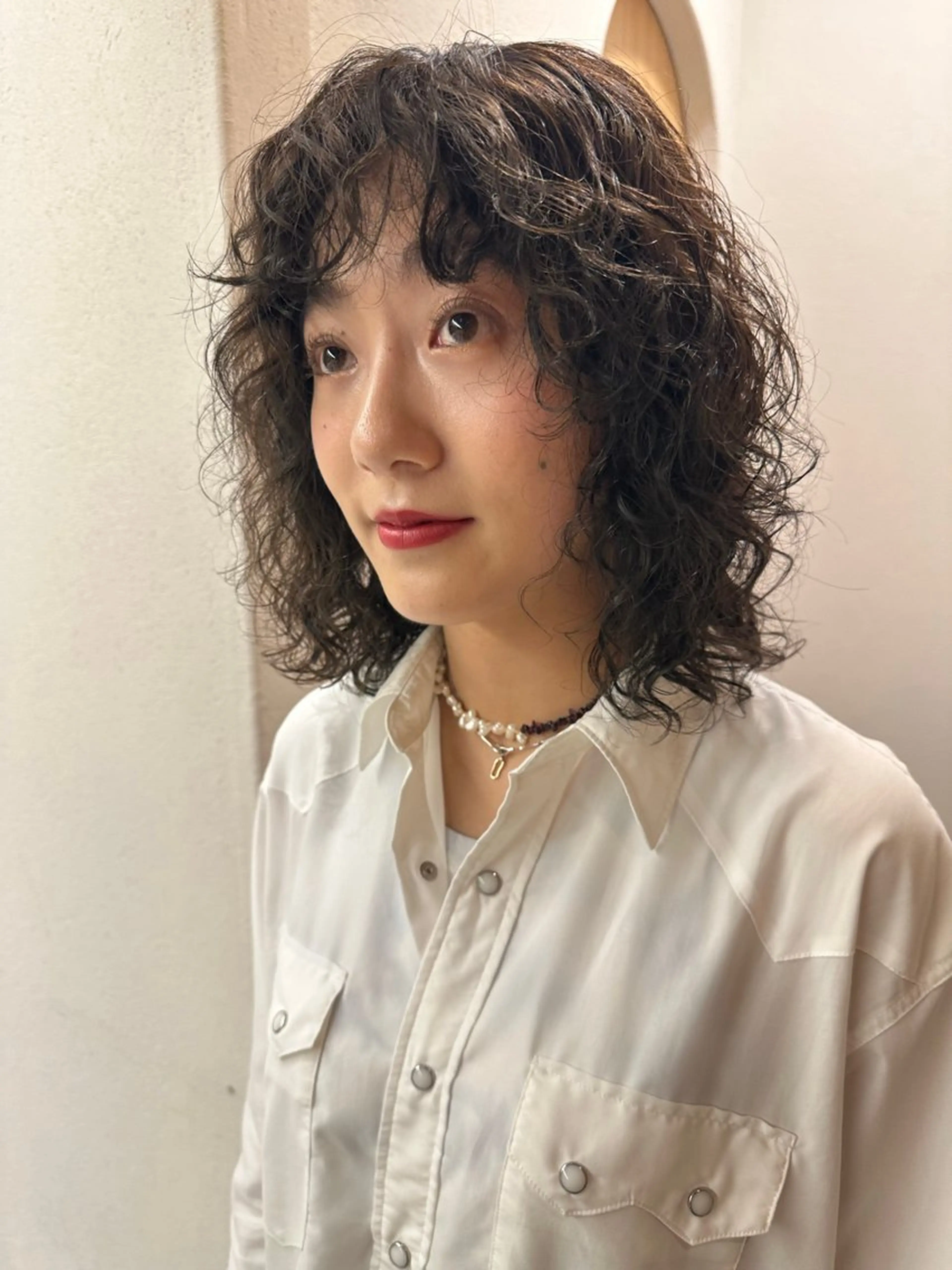 ミディアム パーマ カット パーマ お悩み解決パーマ hana🩰のヘアスタイル