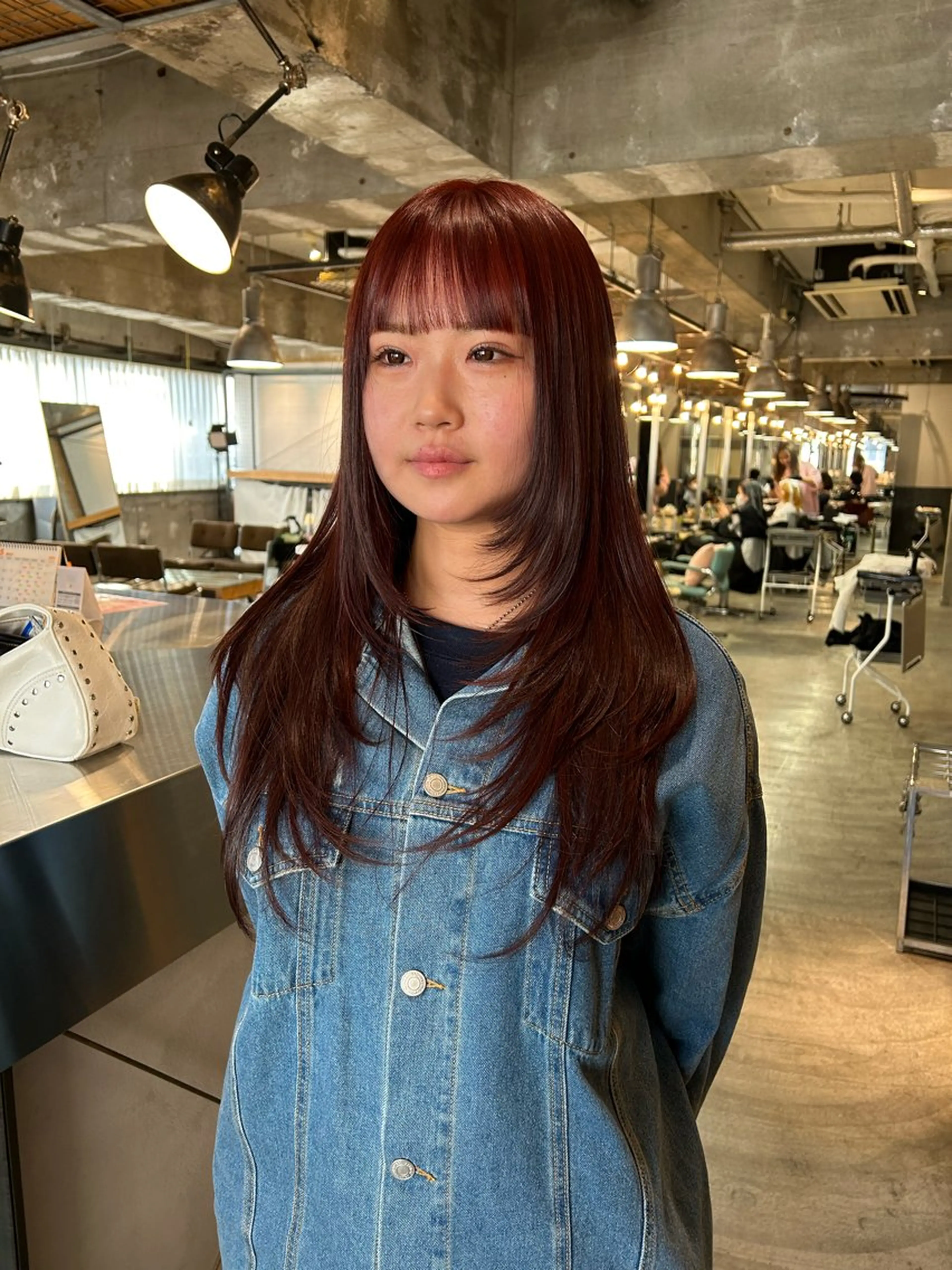 ロング カラー ブリーチ ブリーチなしカラー レイヤーカット カット ヘアカラー 丸みショート /NAGISAのヘアスタイル