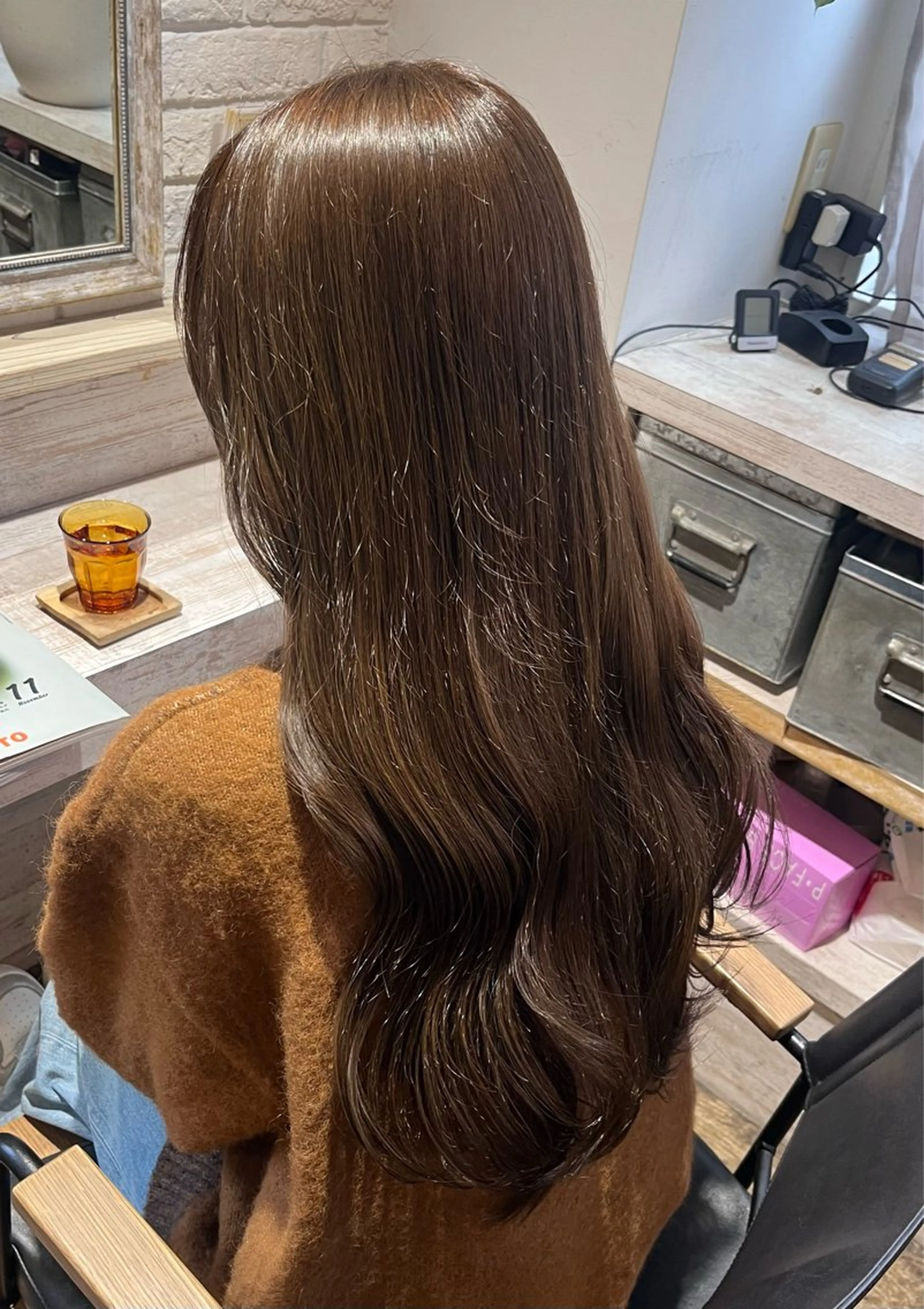 ロング カラー ブラウンカラー ココアブラウン カット ヘアカラー トリートメント 透明感カラー/パーマ 🌀アオノアユミのヘアスタイル