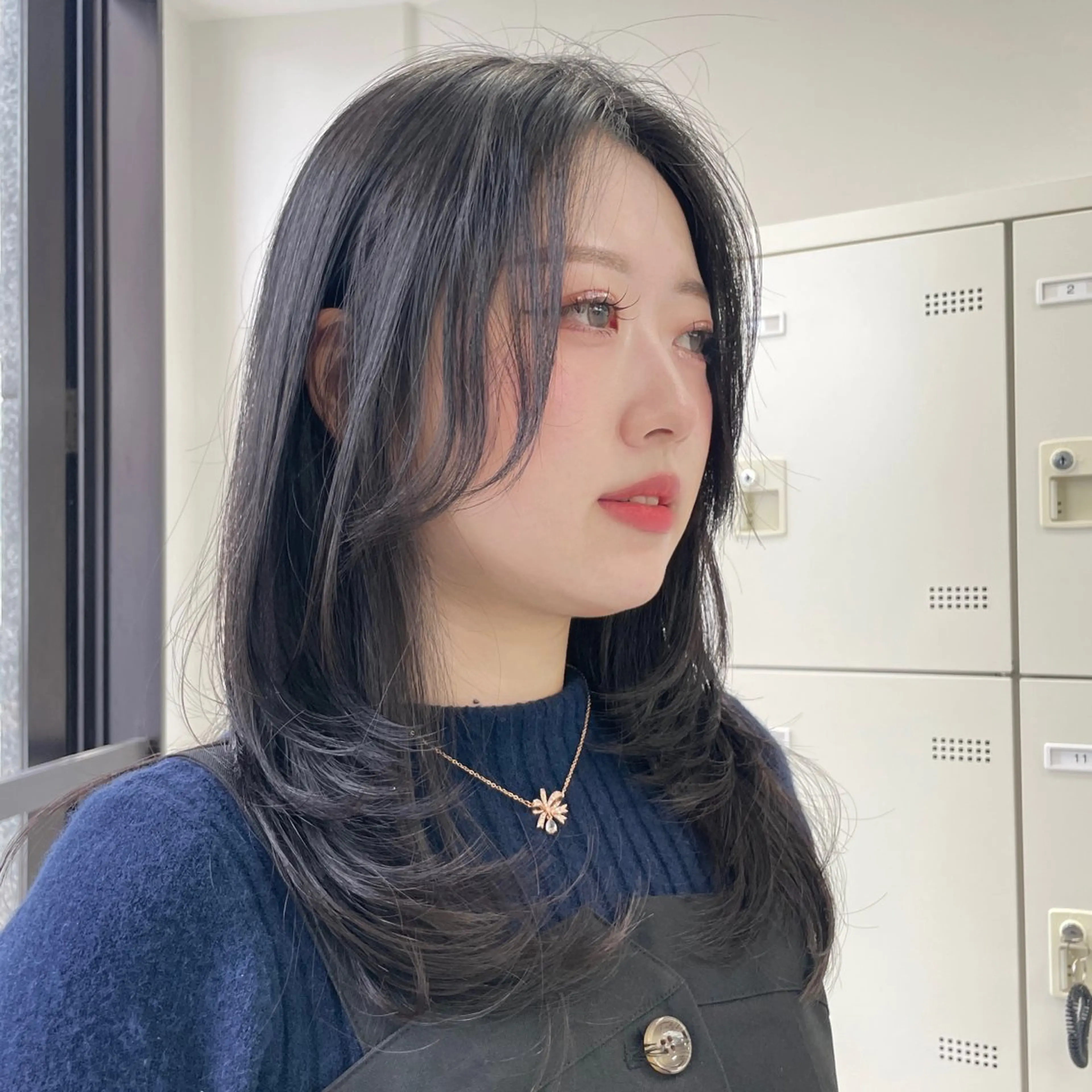 セミロング カット ヘアカラー トリートメント MOE 福岡韓国ヘア✧︎のヘアスタイル