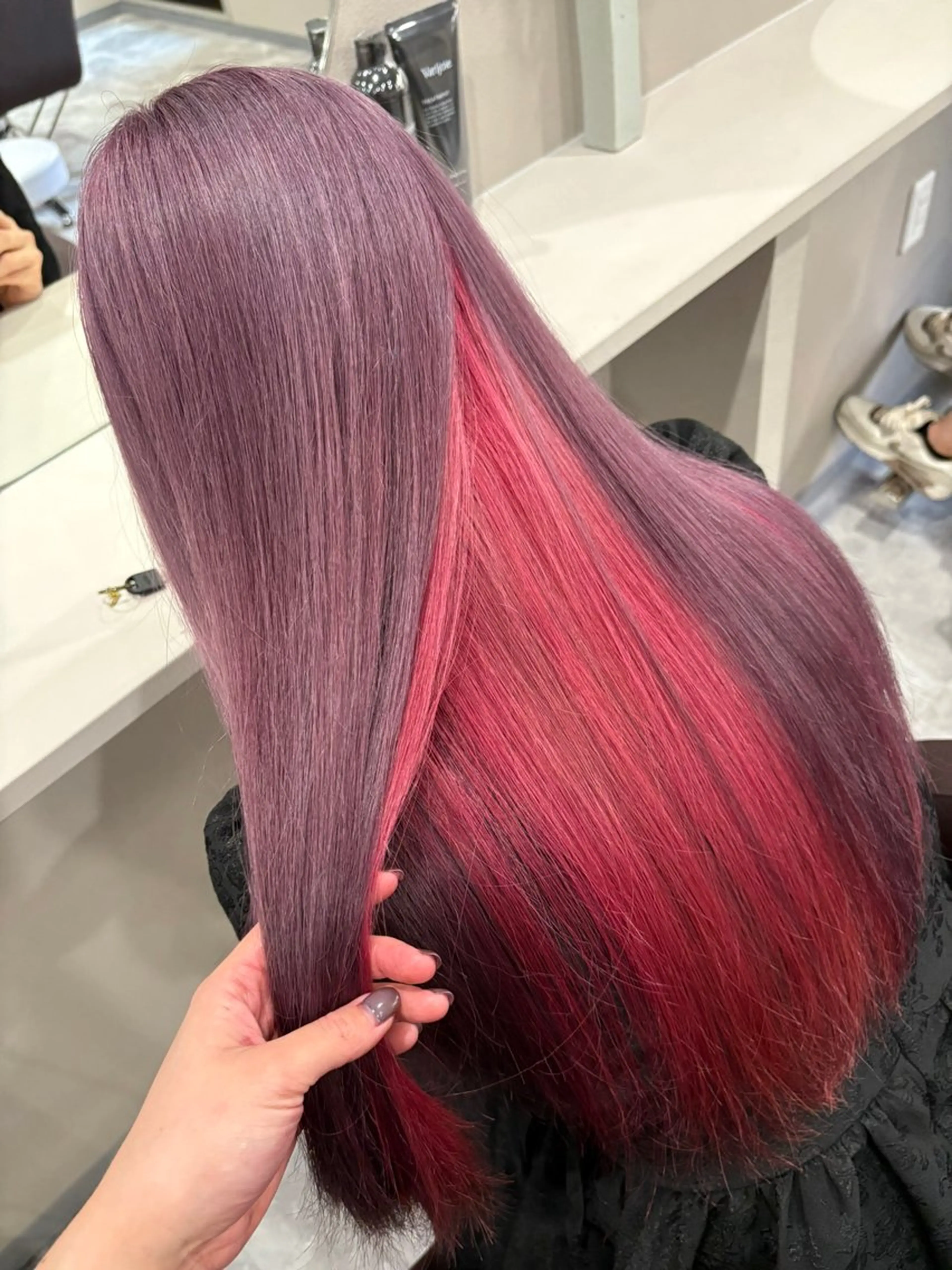 セミロング ヘアカラー mimiiy fukaのヘアスタイル