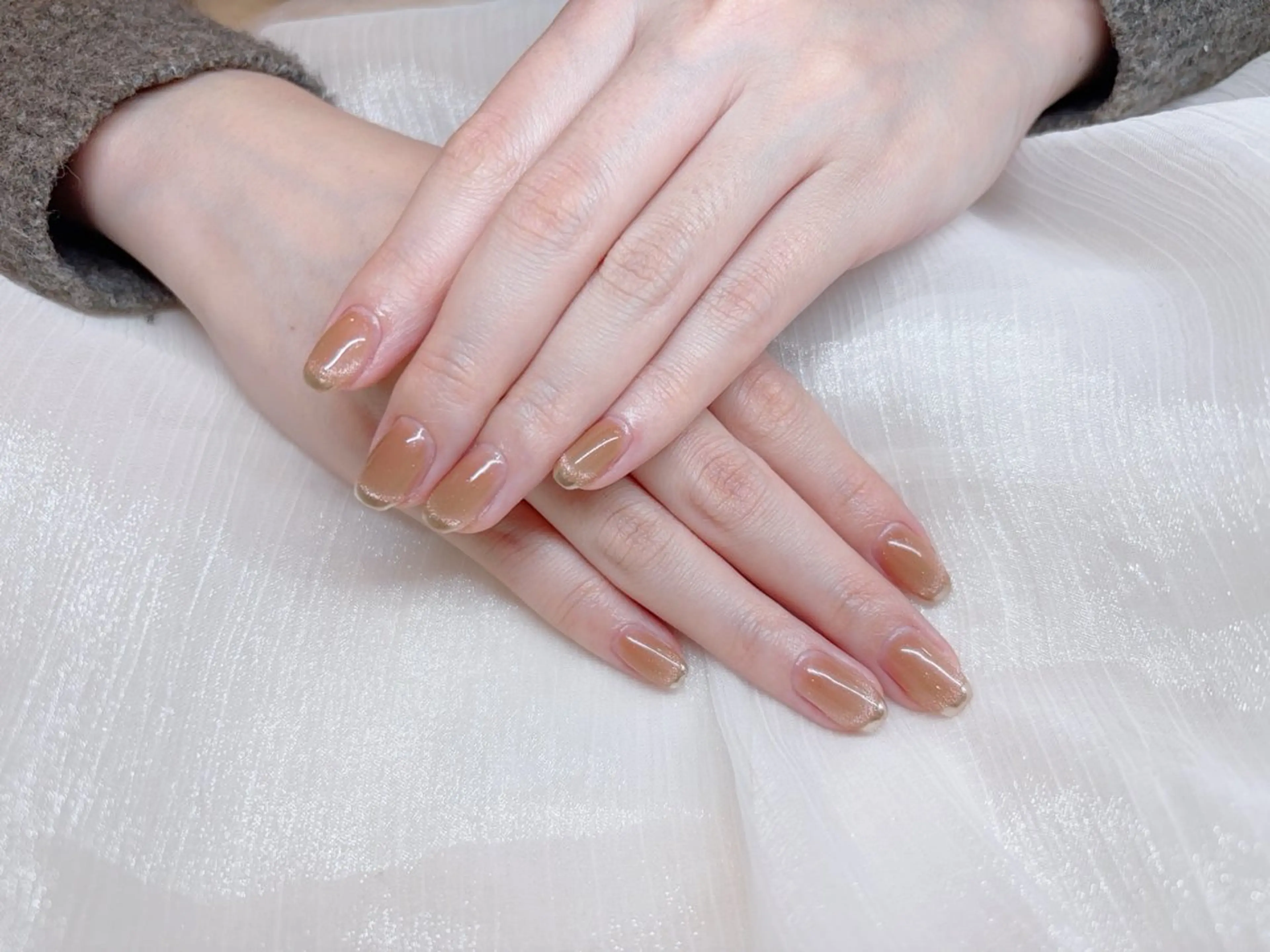 ネイル フレンチネイル ゴールド マグネットネイル マグネットフレンチ ミラーネイル ♡CELEBRAIL YUKI♡のネイルデザイン