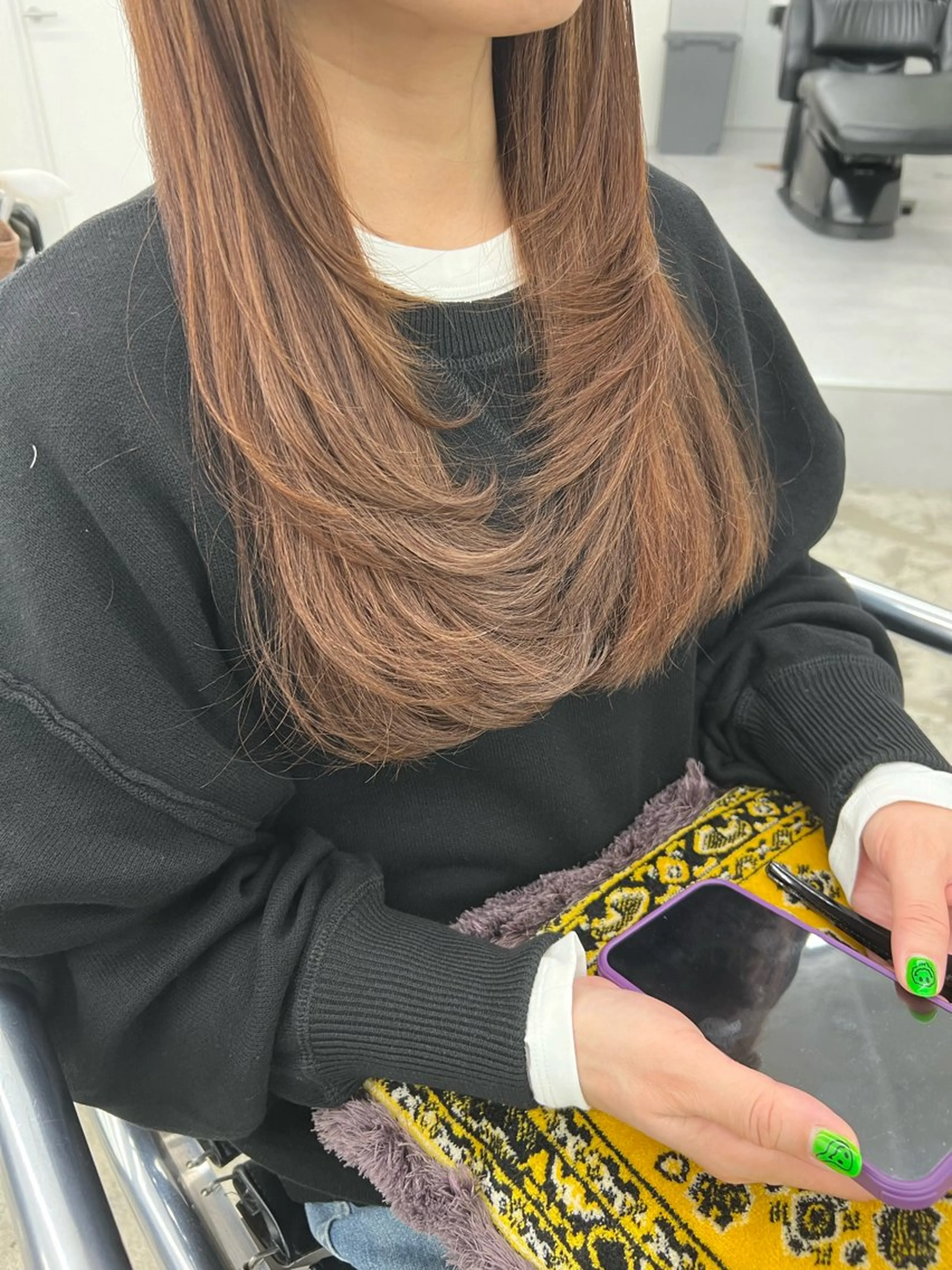 ロング カラー レイヤーカット ロング Lann HAIR MAKE所属・ボブショート/岩崎 明生のヘアスタイル