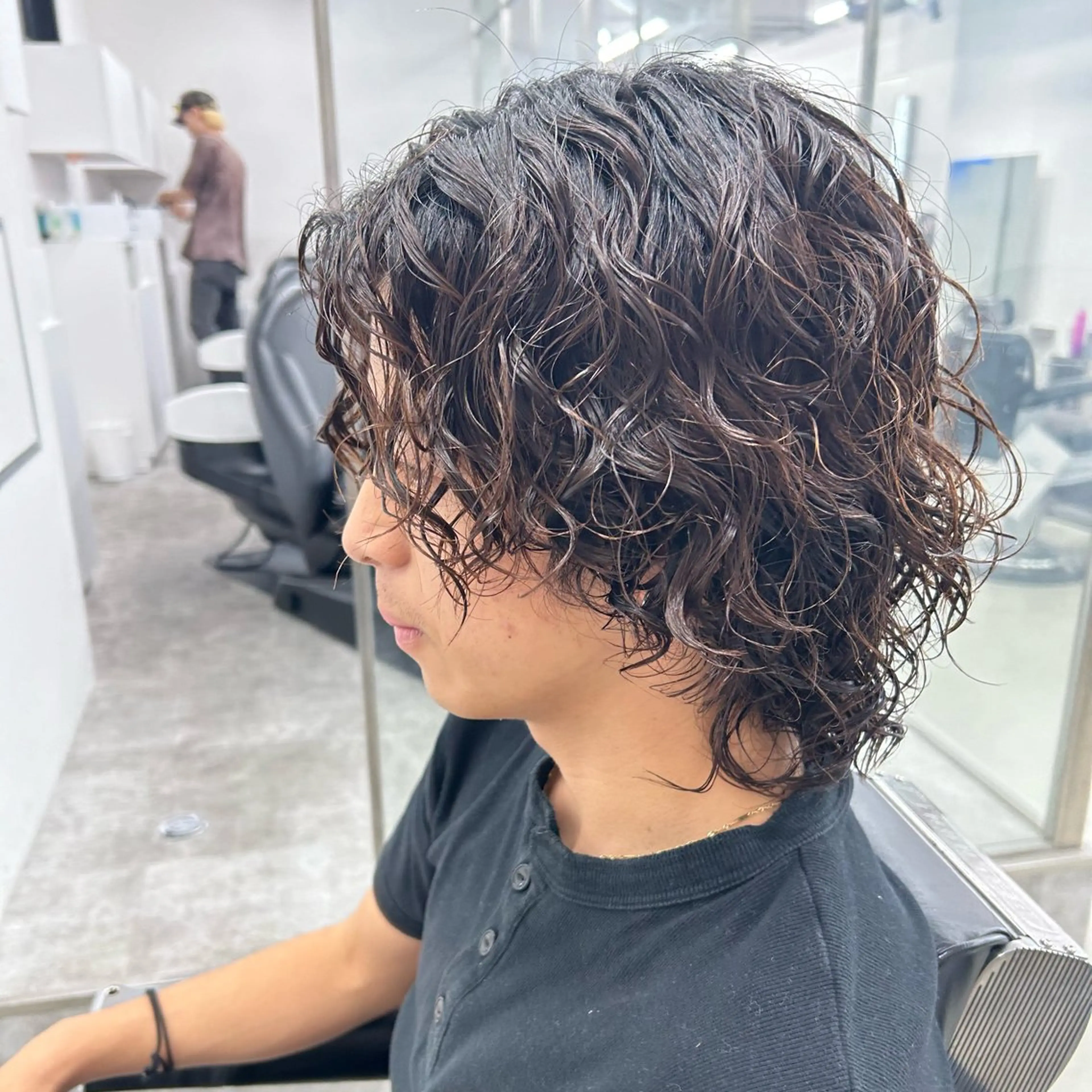 パーマ メンズ カット パーマ 安達 脩人のヘアスタイル