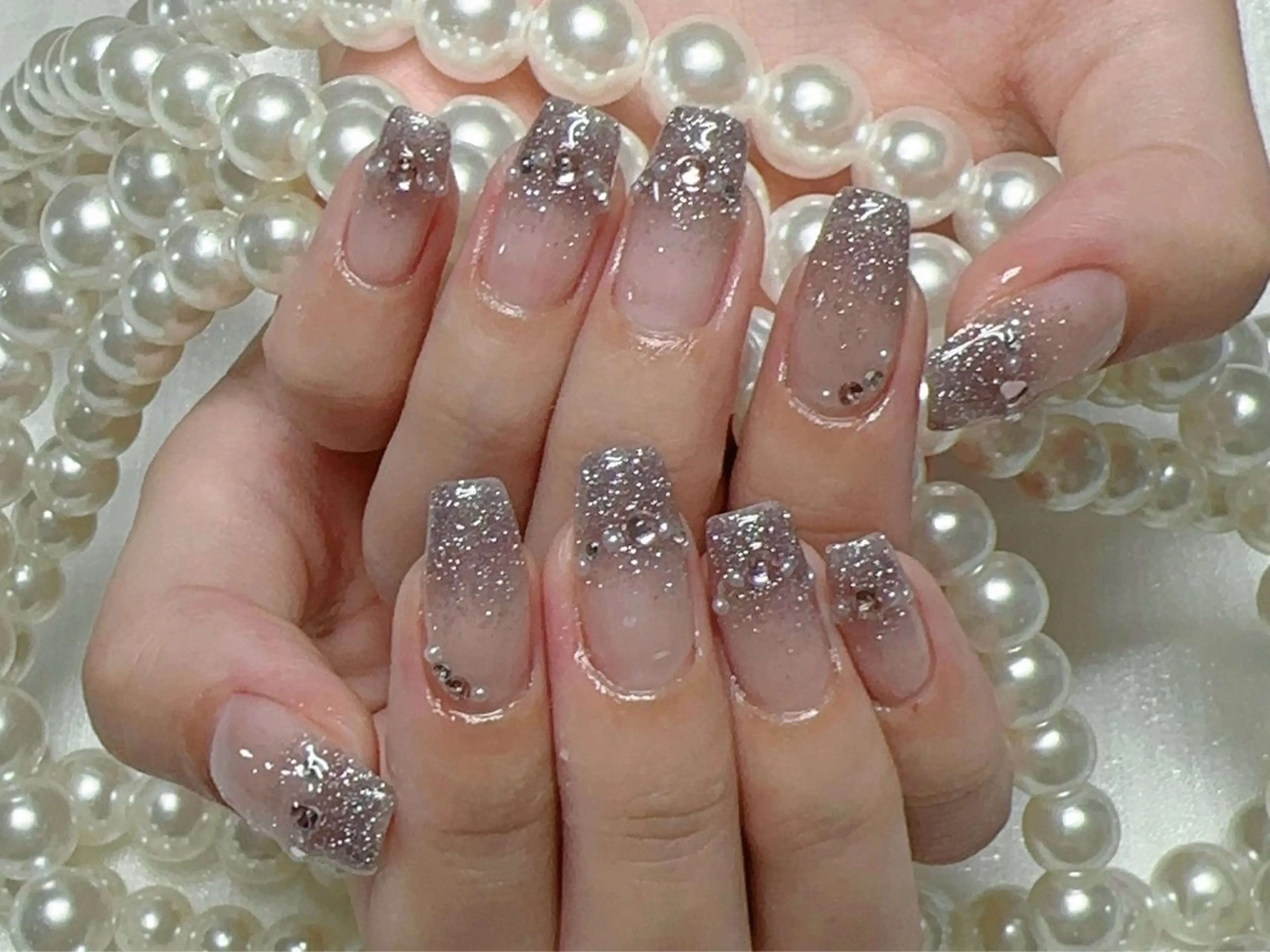ネイル クリアネイル 成人式 フラッシュネイル フットネイル フレンチネイル 💫KASUMI 💅のネイルデザイン