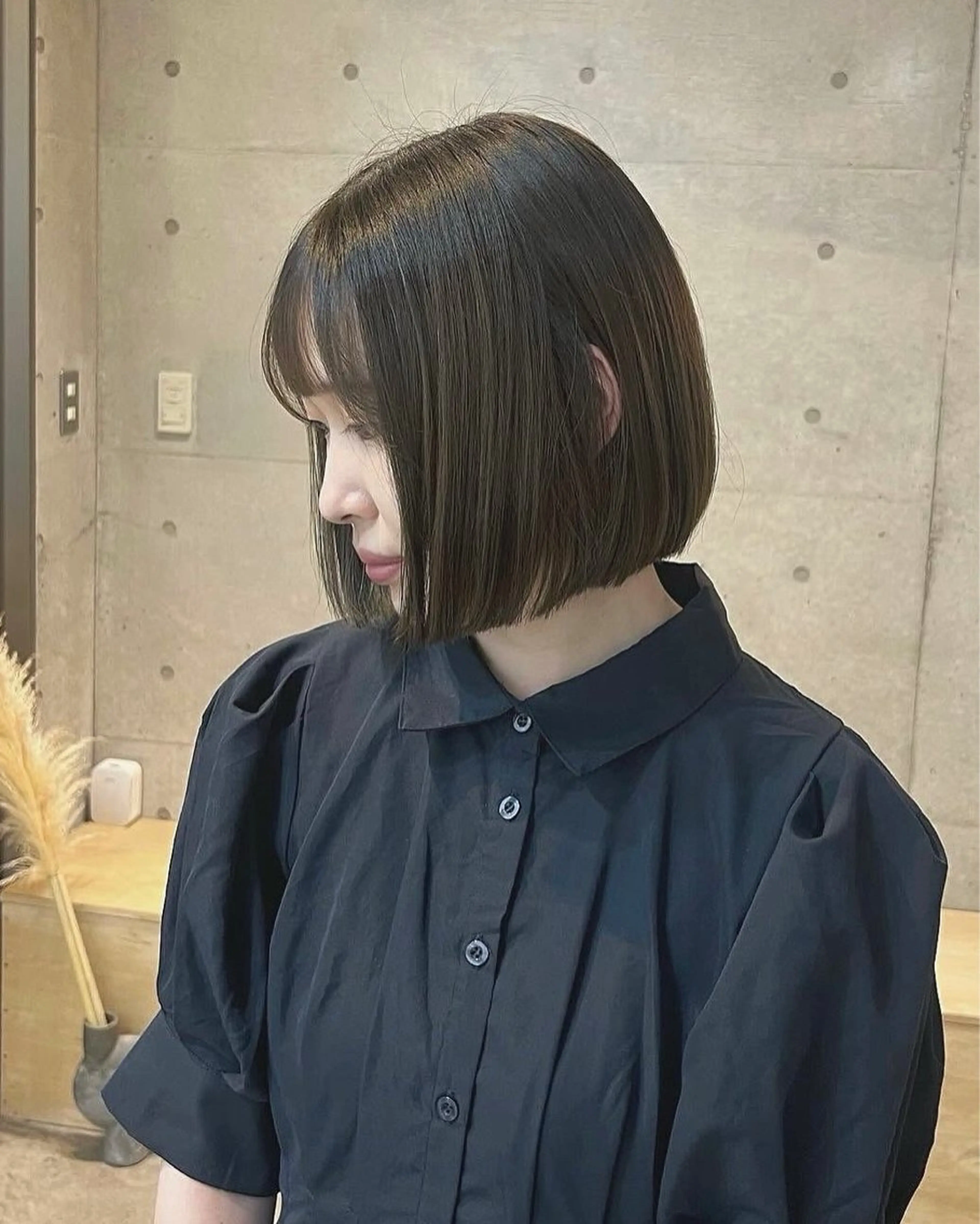 ミディアム カラー カット ヘアカラー 【arc】akane オリーブ/ベージュのヘアスタイル