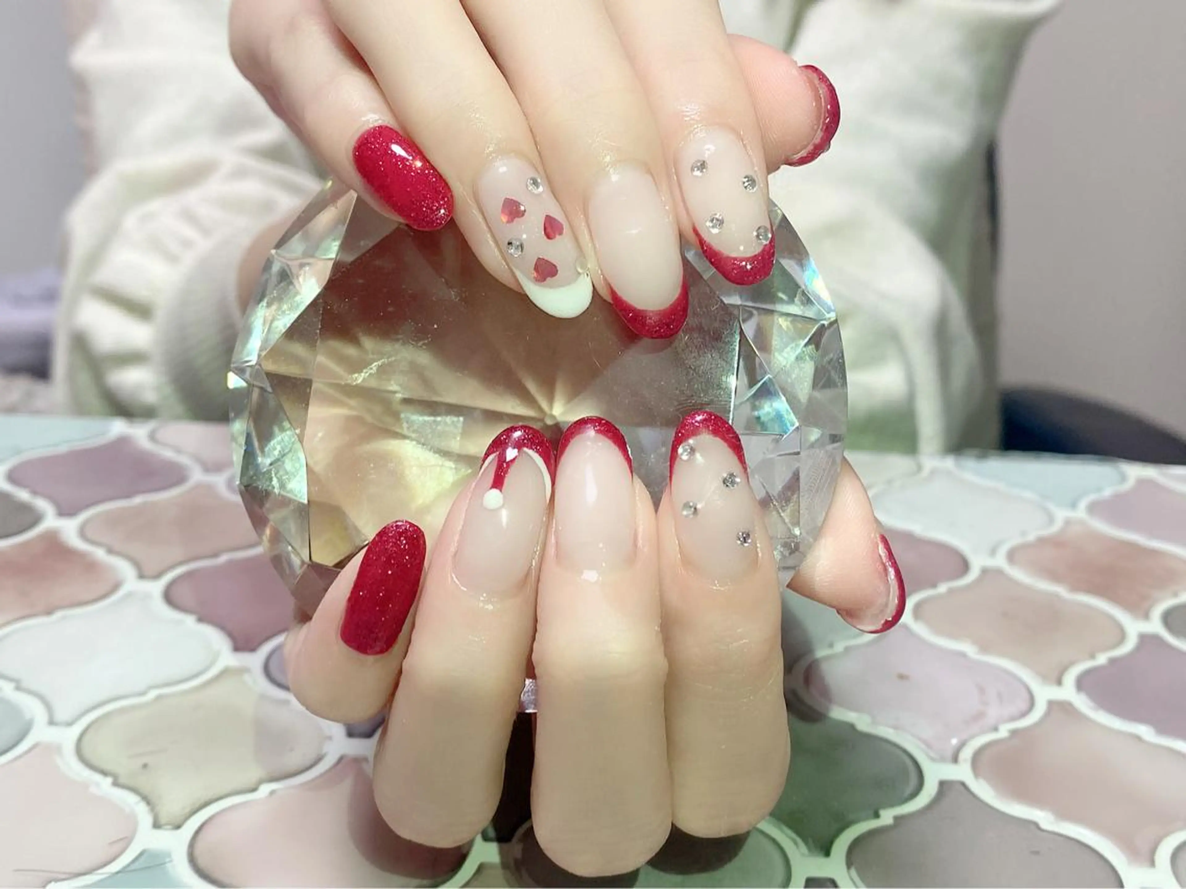 ネイル 痛ネイル/ワンホン/ フィルイン/長さだしのネイルデザイン