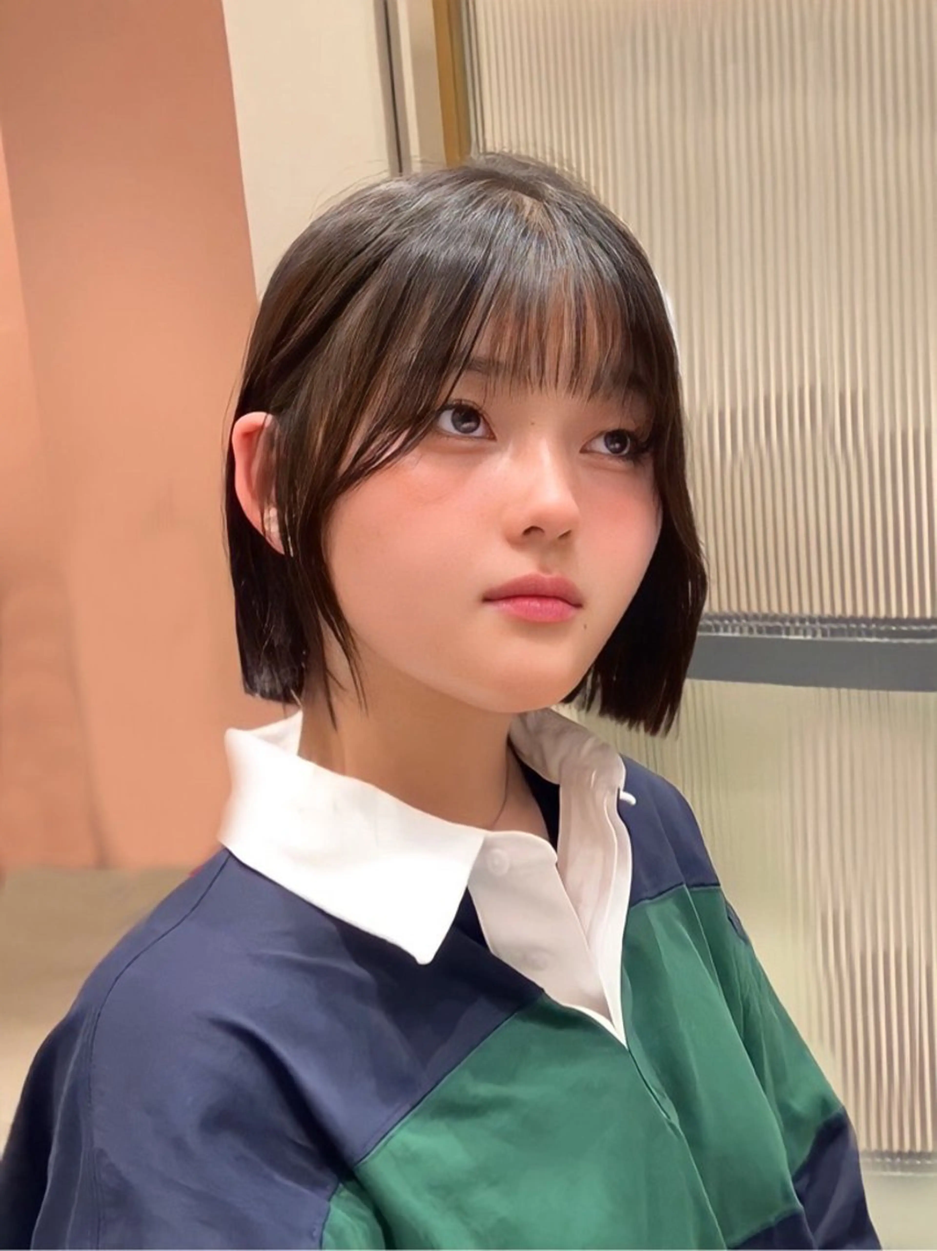 ショート カラー パーマ ヘアアレンジ 切りっぱなしボブ ボブ カット ヘアカラー トリートメント ヘアセット 小野寺瑞希 /最小顔カットのヘアスタイル