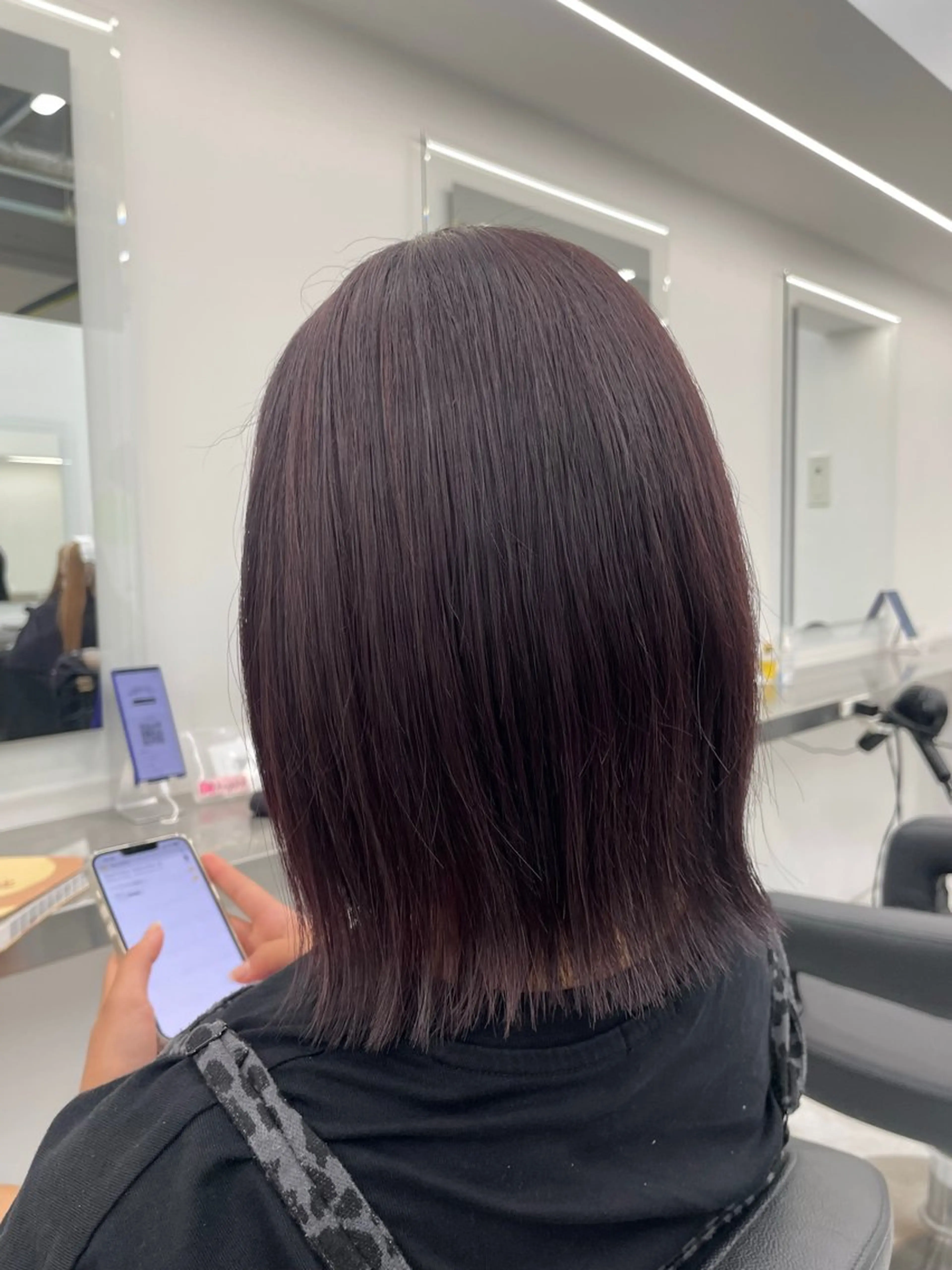 ミディアム 🤎🎀ブリーチなし ピンクラベンダー🧸のヘアスタイル