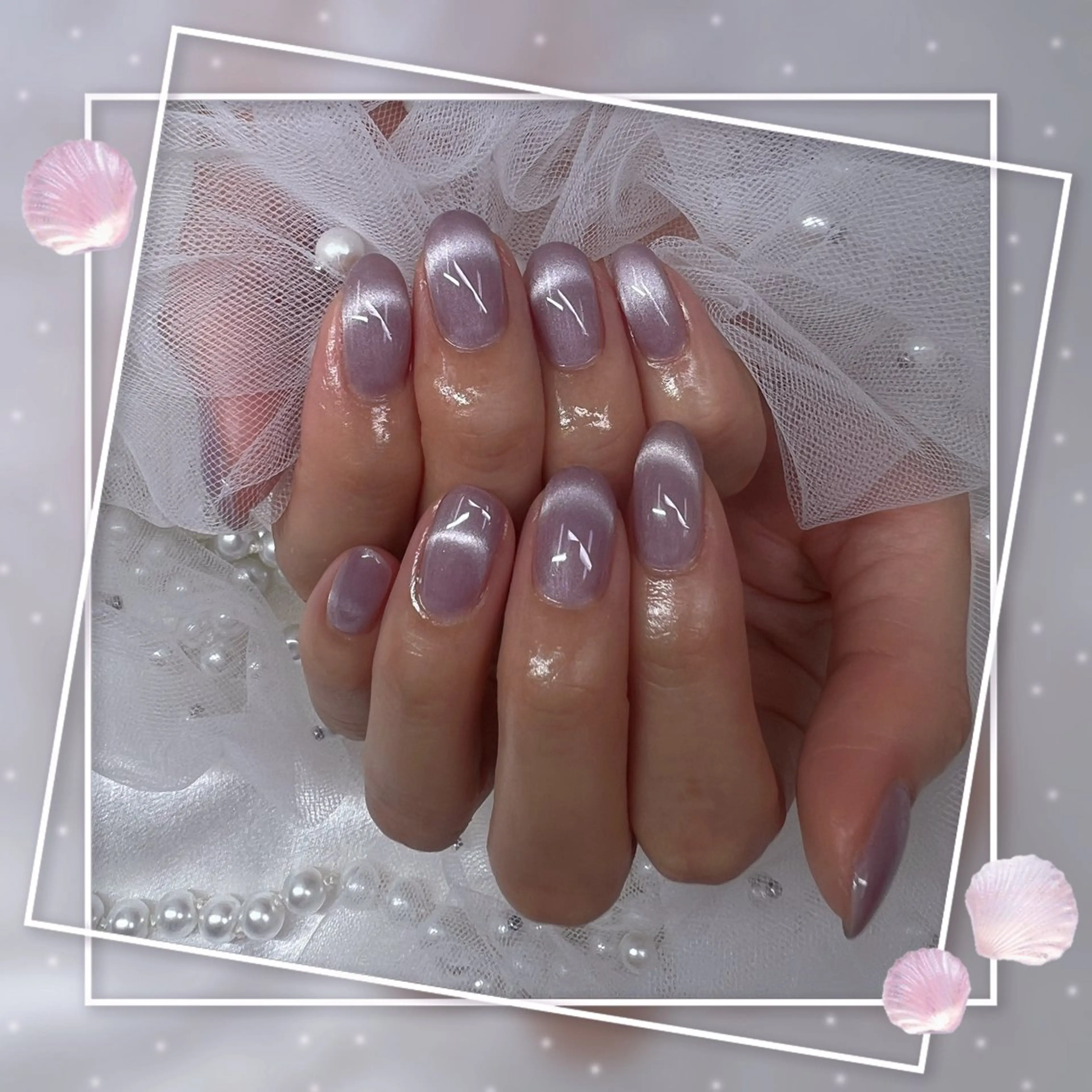 ネイル チークネイル フレンチネイル グラデーション マグネットネイル マグネットフレンチ ハンドネイル ハンドケア Chill Nailsalonのネイルデザイン